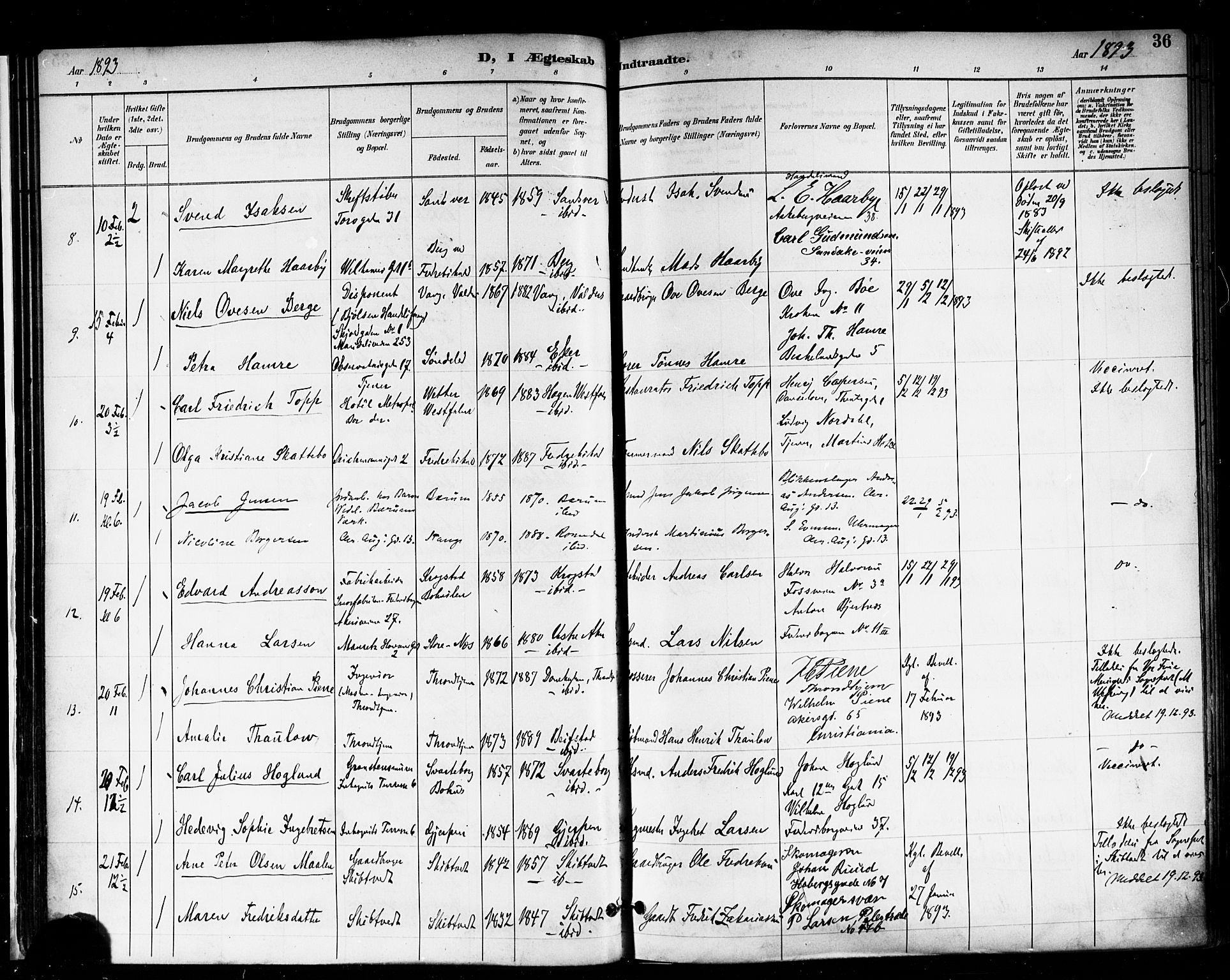 Trefoldighet prestekontor Kirkebøker, SAO/A-10882/F/Fc/L0004: Parish register (official) no. III 4, 1891-1900, p. 36