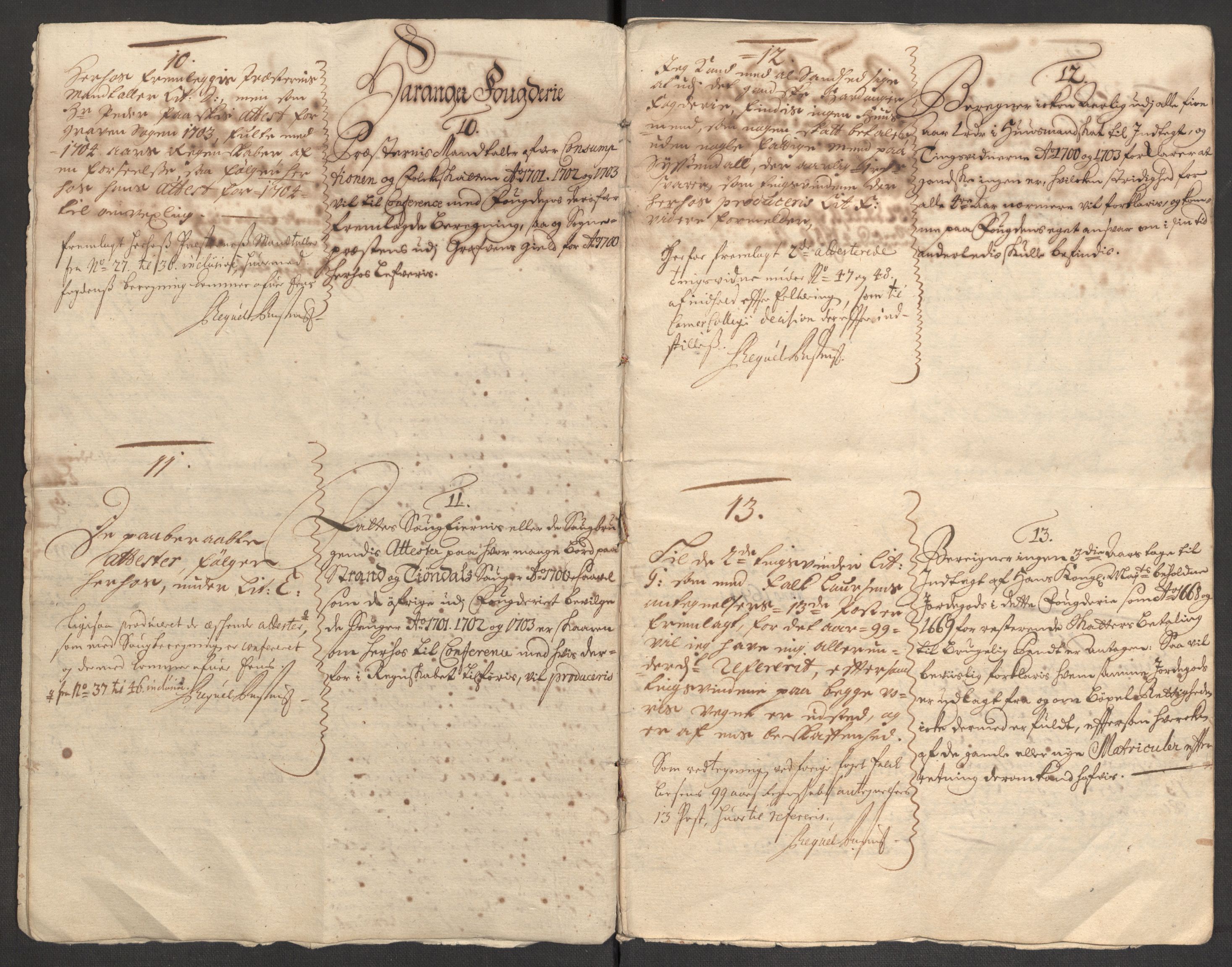 Rentekammeret inntil 1814, Reviderte regnskaper, Fogderegnskap, AV/RA-EA-4092/R48/L2981: Fogderegnskap Sunnhordland og Hardanger, 1703, p. 265