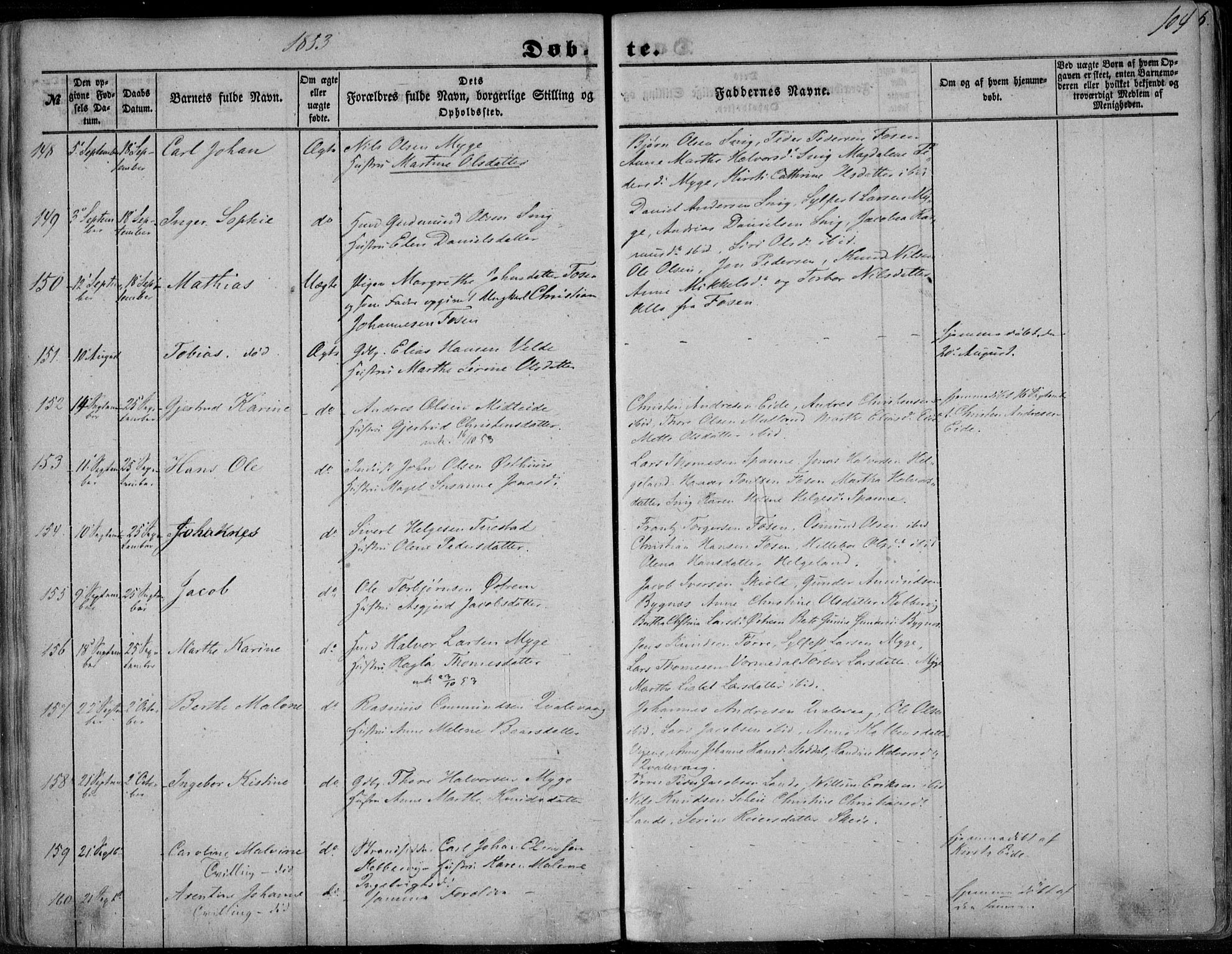 Avaldsnes sokneprestkontor, SAST/A -101851/H/Ha/Haa/L0008: Parish register (official) no. A 8, 1847-1857, p. 104