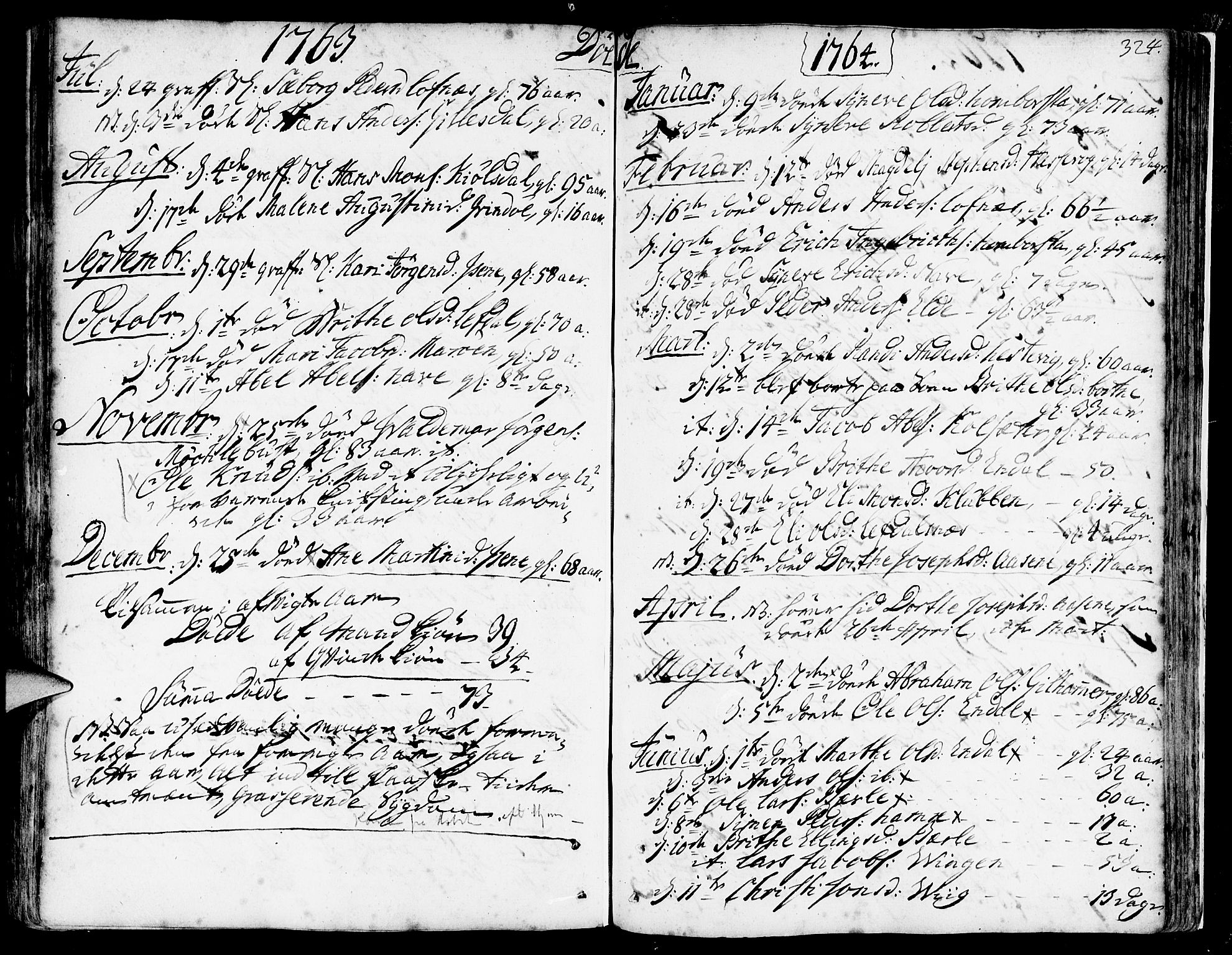 Davik sokneprestembete, SAB/A-79701/H/Haa/Haaa/L0002: Parish register (official) no. A 2, 1742-1816, p. 324