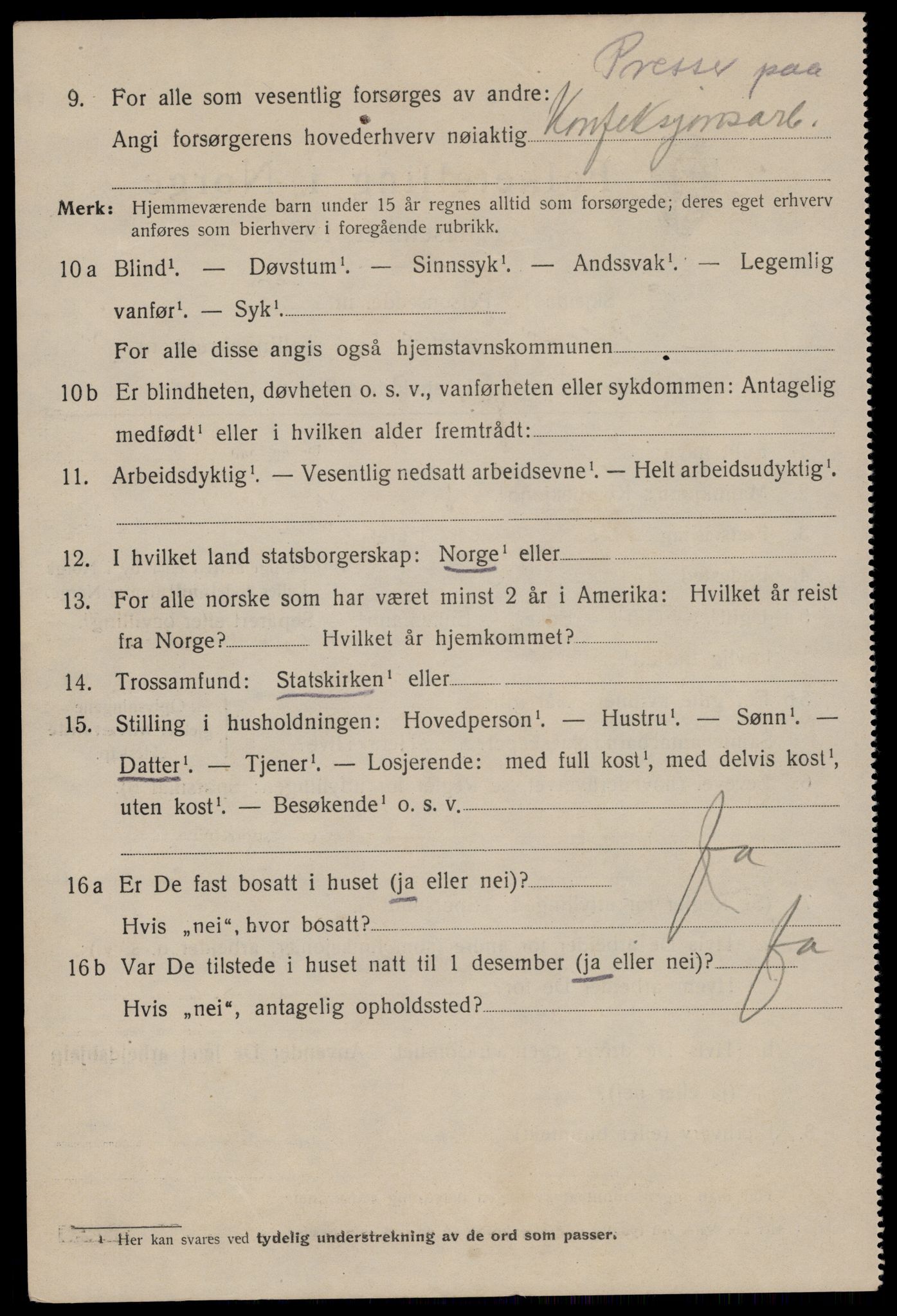 SAST, 1920 census for Egersund town, 1920, p. 6325