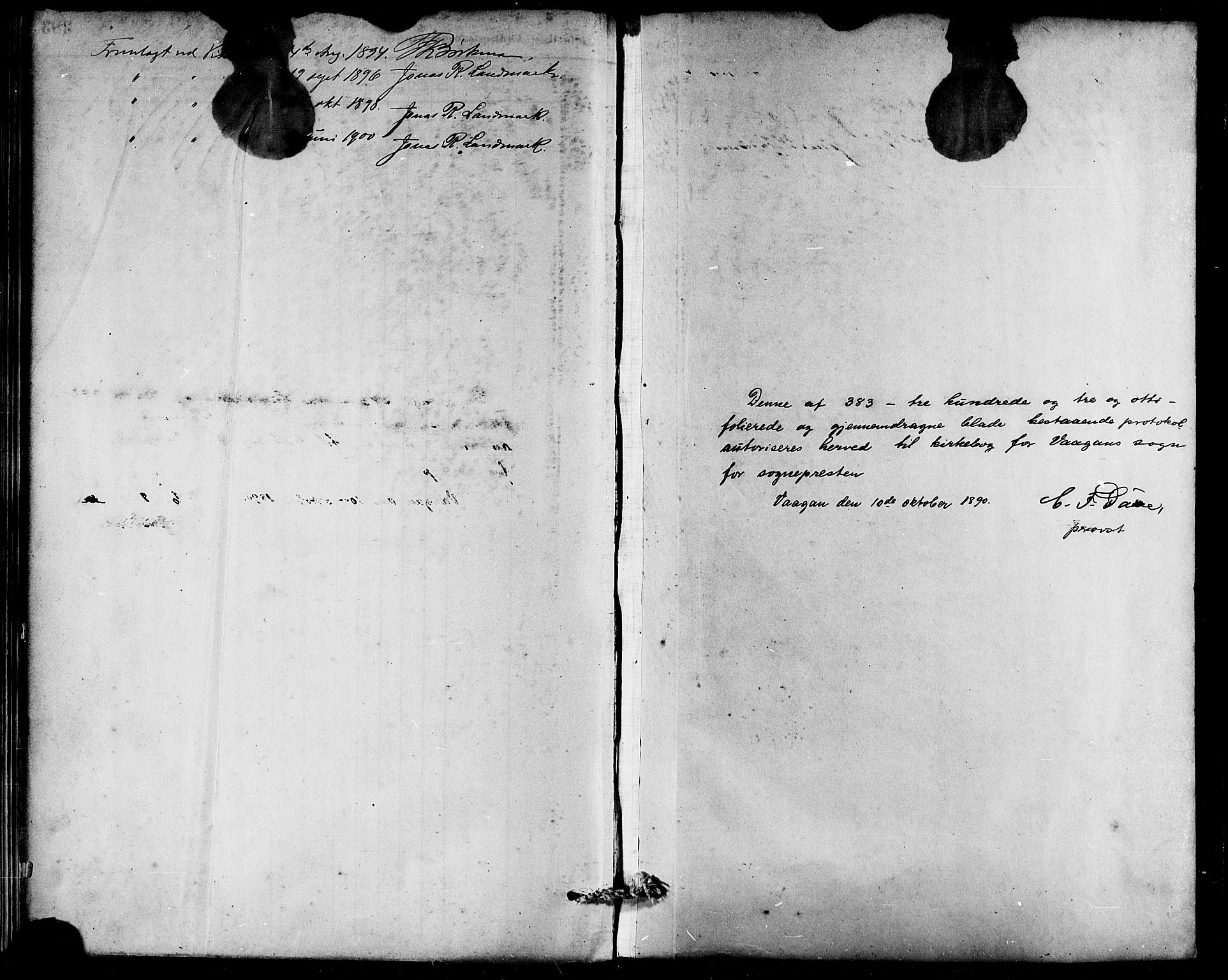 Ministerialprotokoller, klokkerbøker og fødselsregistre - Nordland, SAT/A-1459/874/L1060: Parish register (official) no. 874A04, 1890-1899