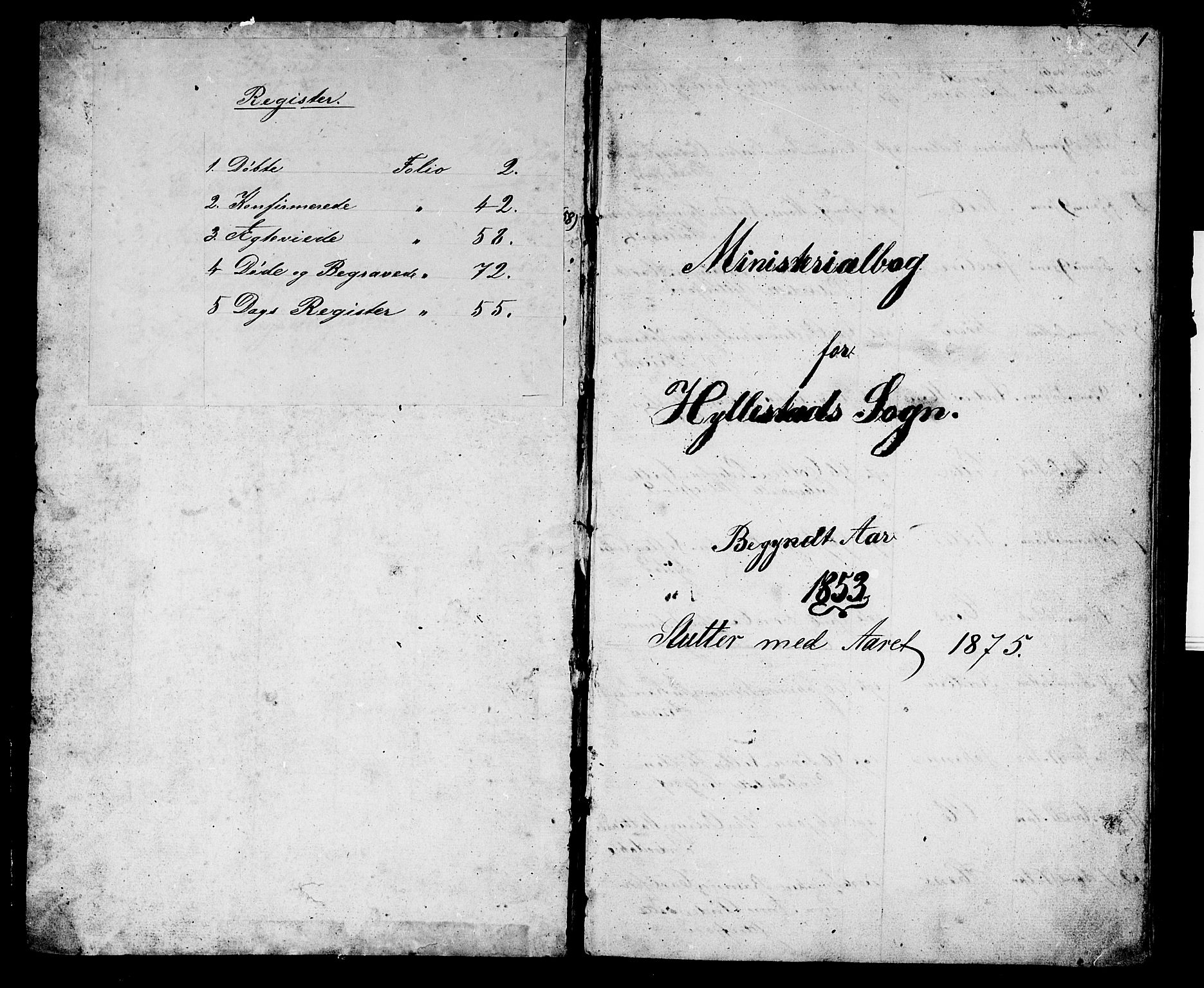 Hyllestad sokneprestembete, SAB/A-80401: Parish register (copy) no. A 1, 1853-1875, p. 1
