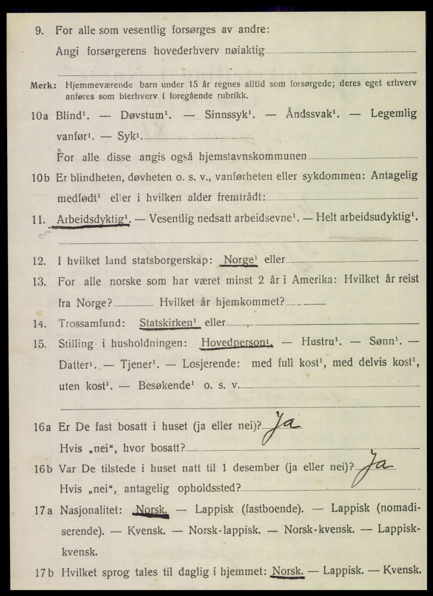 SAT, 1920 census for Vega, 1920, p. 2970