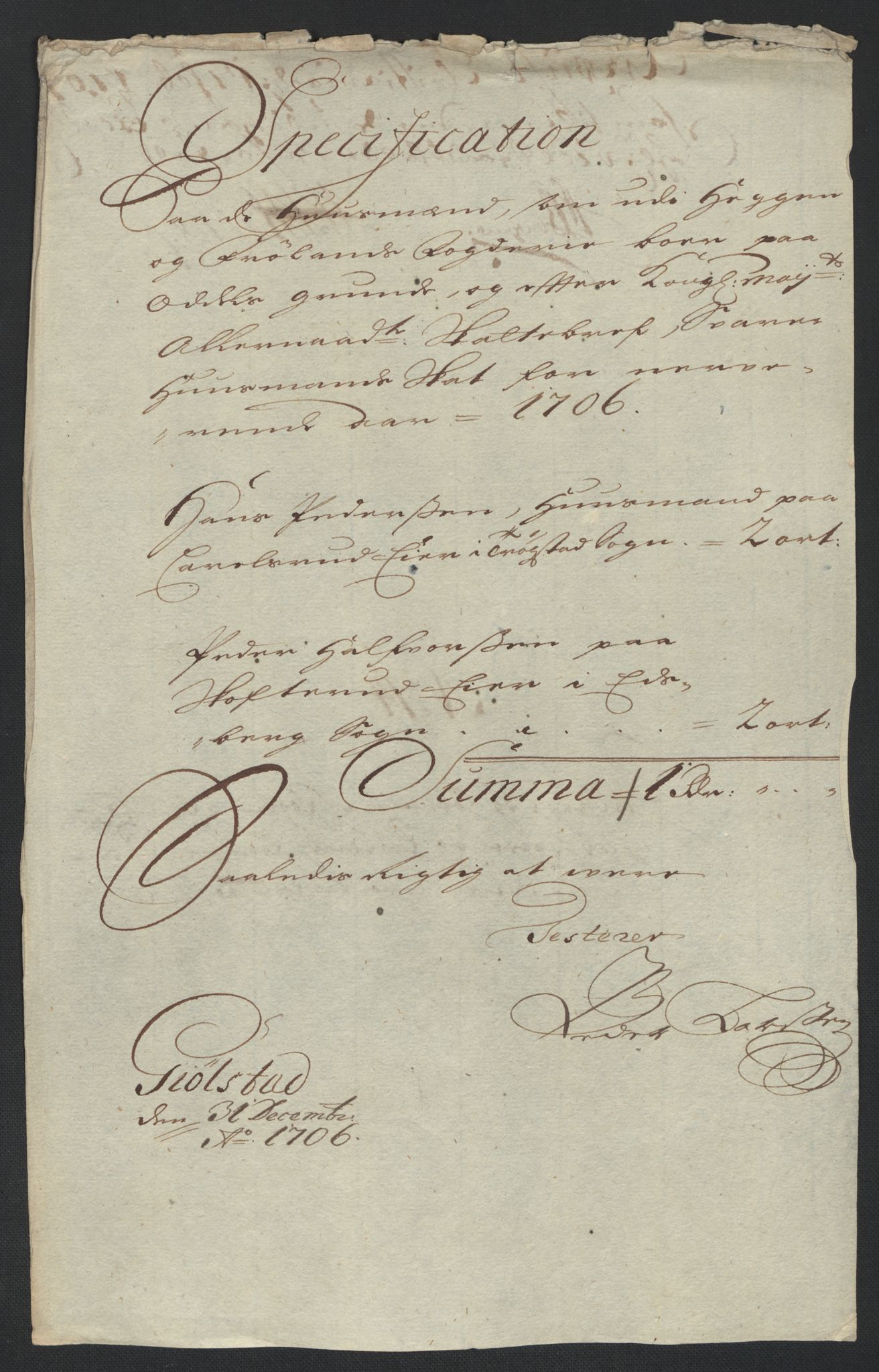 Rentekammeret inntil 1814, Reviderte regnskaper, Fogderegnskap, AV/RA-EA-4092/R07/L0298: Fogderegnskap Rakkestad, Heggen og Frøland, 1706, p. 267