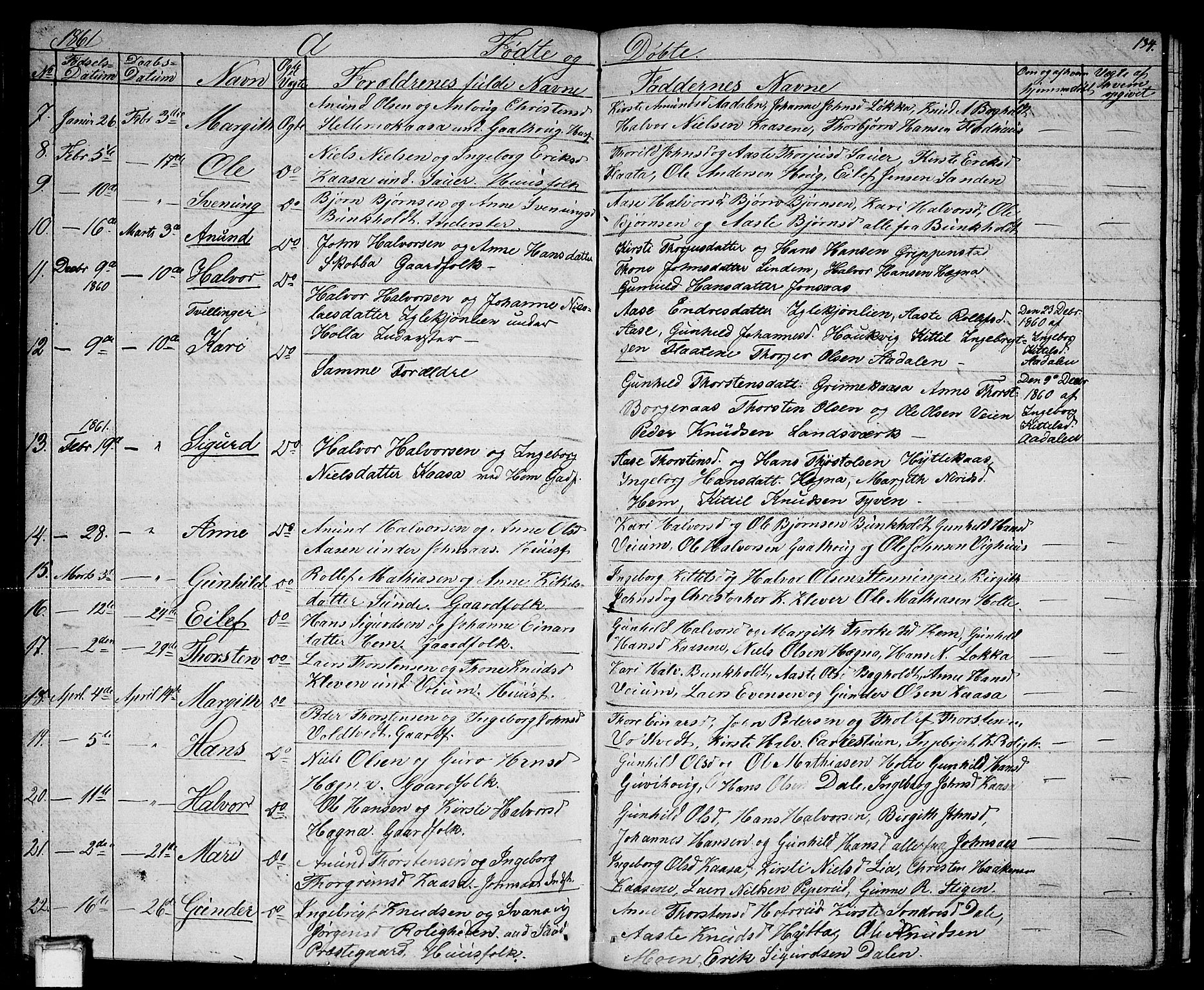 Sauherad kirkebøker, AV/SAKO-A-298/G/Ga/L0002: Parish register (copy) no. I 2, 1842-1866, p. 134