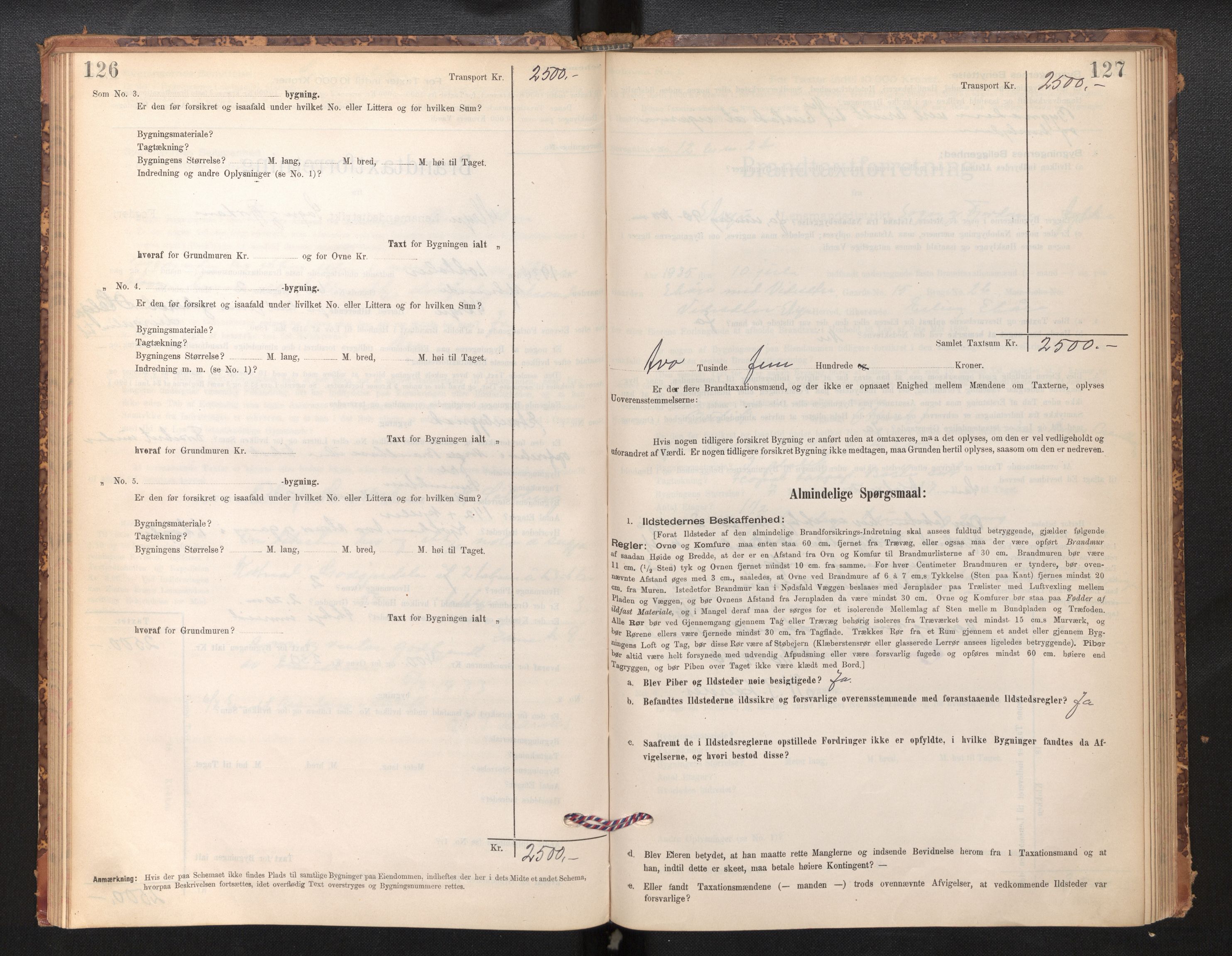 Lensmannen i Stryn og Innvik, SAB/A-30201/0012/L0002: Branntakstprotokoll, skjematakst, 1894-1942, p. 126-127