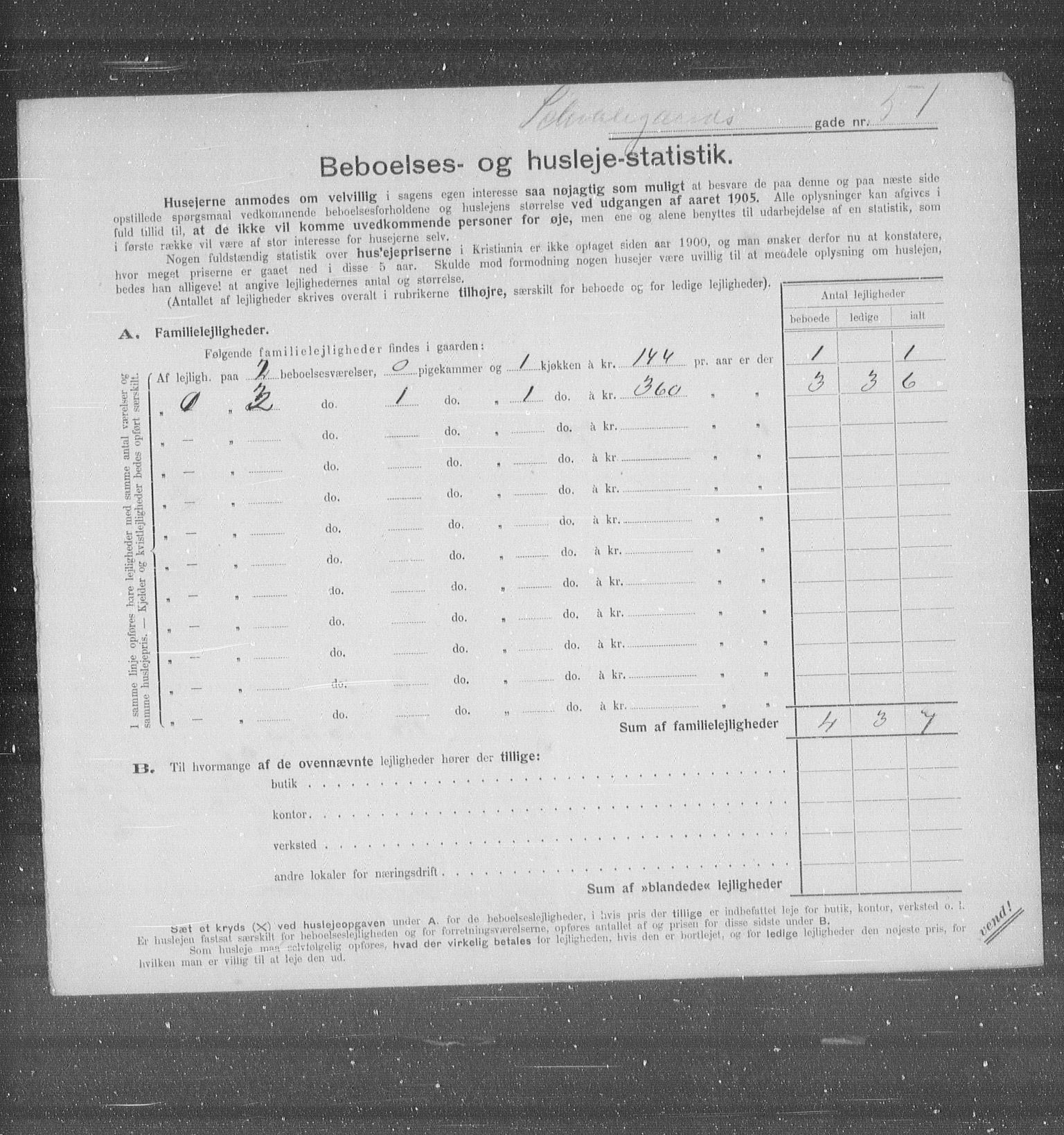 OBA, Municipal Census 1905 for Kristiania, 1905, p. 47894