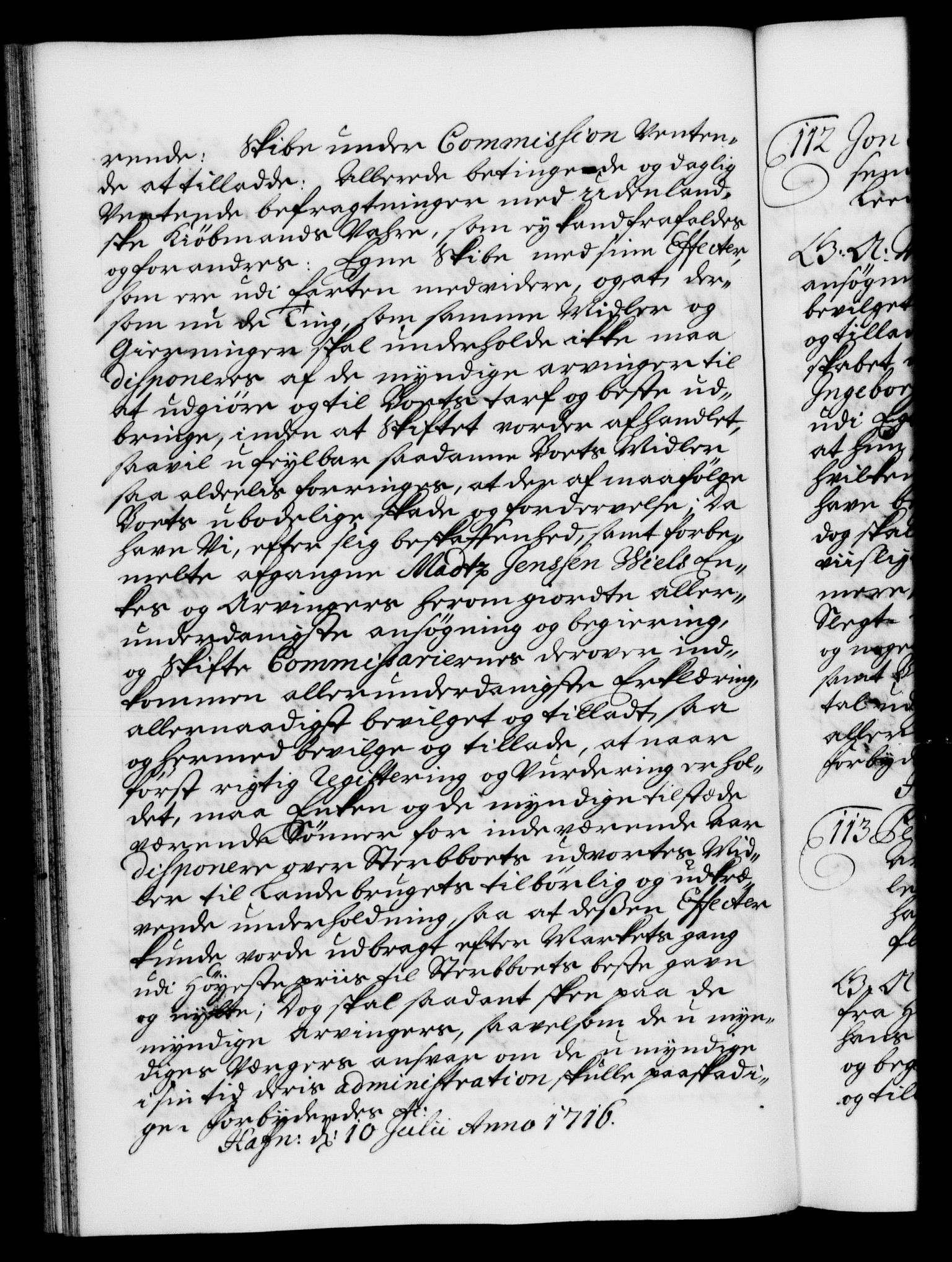 Danske Kanselli 1572-1799, AV/RA-EA-3023/F/Fc/Fca/Fcaa/L0022: Norske registre, 1716-1719, p. 58b