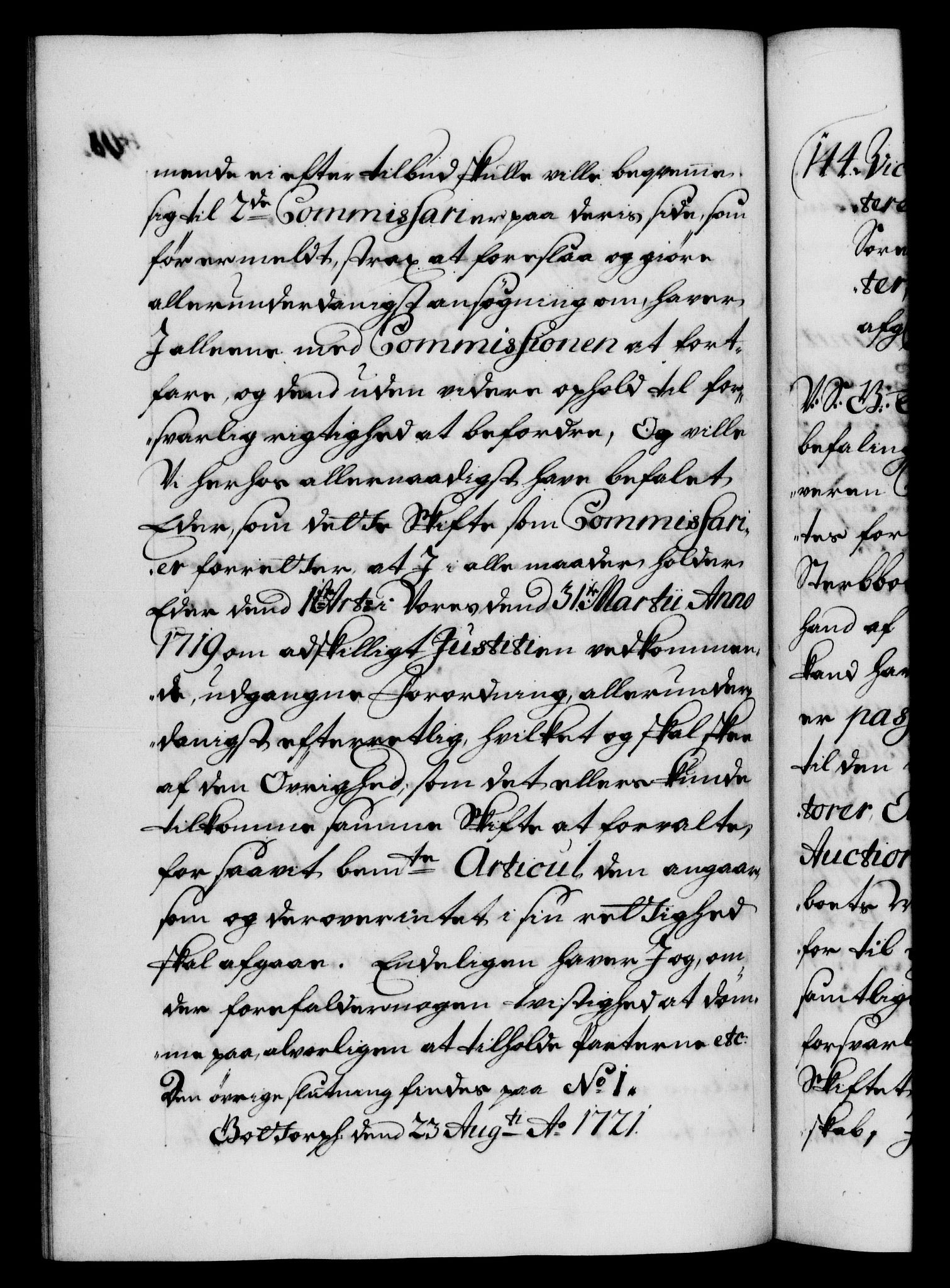 Danske Kanselli 1572-1799, AV/RA-EA-3023/F/Fc/Fca/Fcab/L0021: Norske tegnelser, 1719-1721, p. 498b