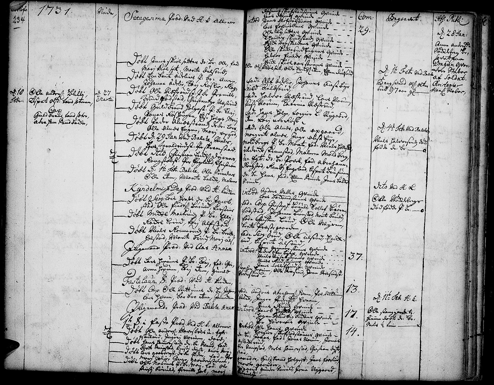 Toten prestekontor, AV/SAH-PREST-102/H/Ha/Haa/L0002: Parish register (official) no. 2, 1714-1732, p. 234