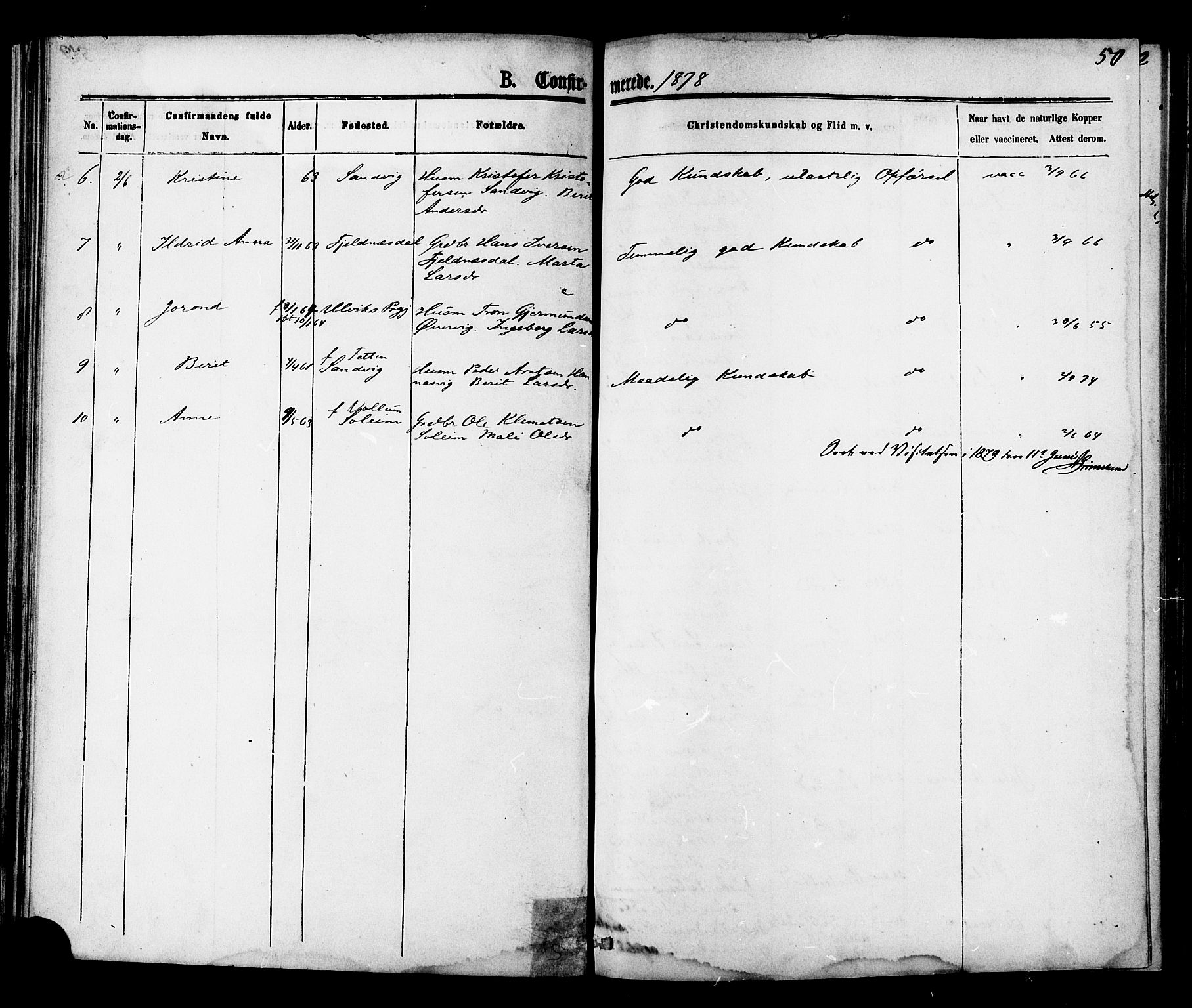 Ministerialprotokoller, klokkerbøker og fødselsregistre - Møre og Romsdal, AV/SAT-A-1454/577/L0895: Parish register (official) no. 577A02, 1875-1879, p. 50