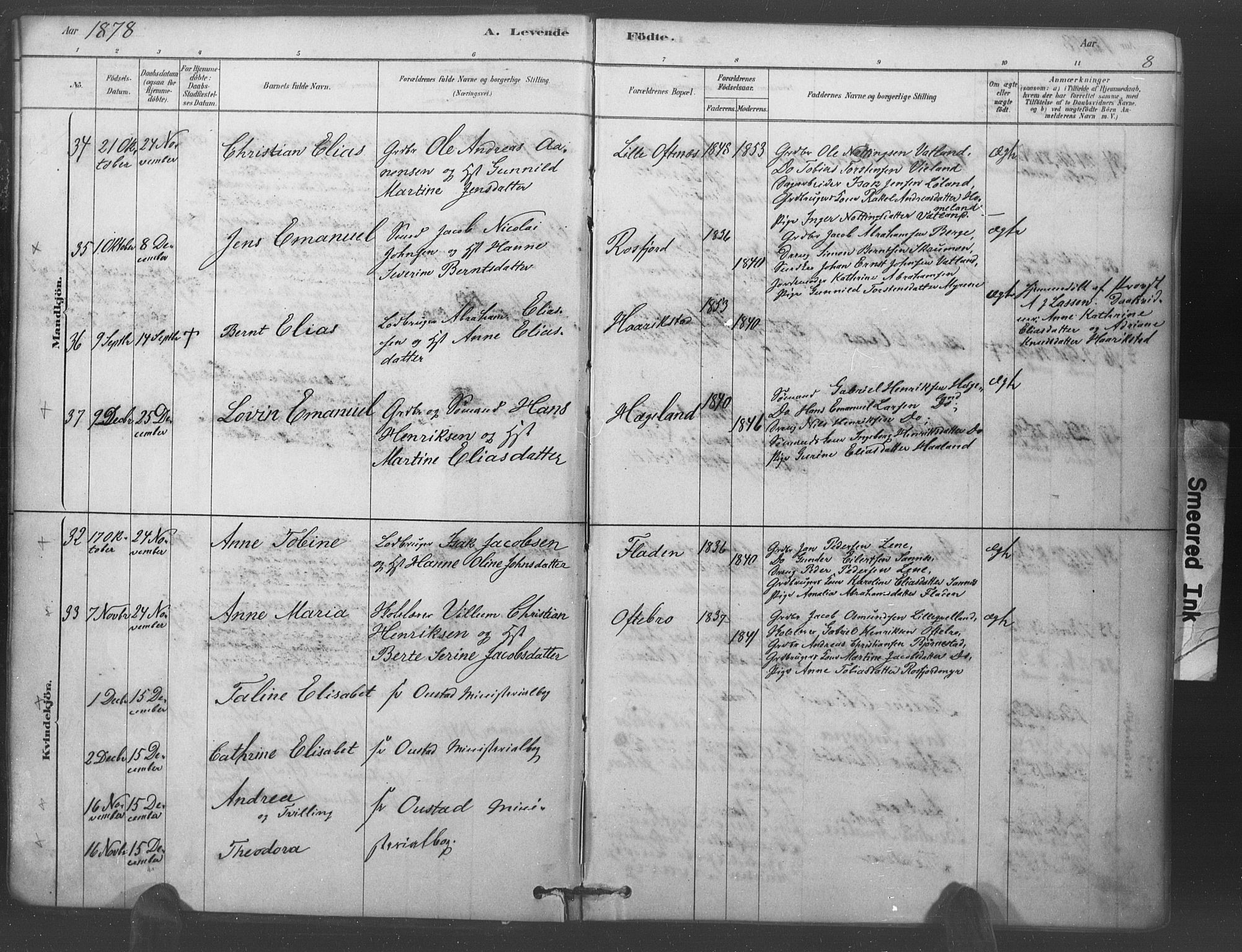 Lyngdal sokneprestkontor, AV/SAK-1111-0029/F/Fa/Fac/L0011: Parish register (official) no. A 11, 1878-1893, p. 8