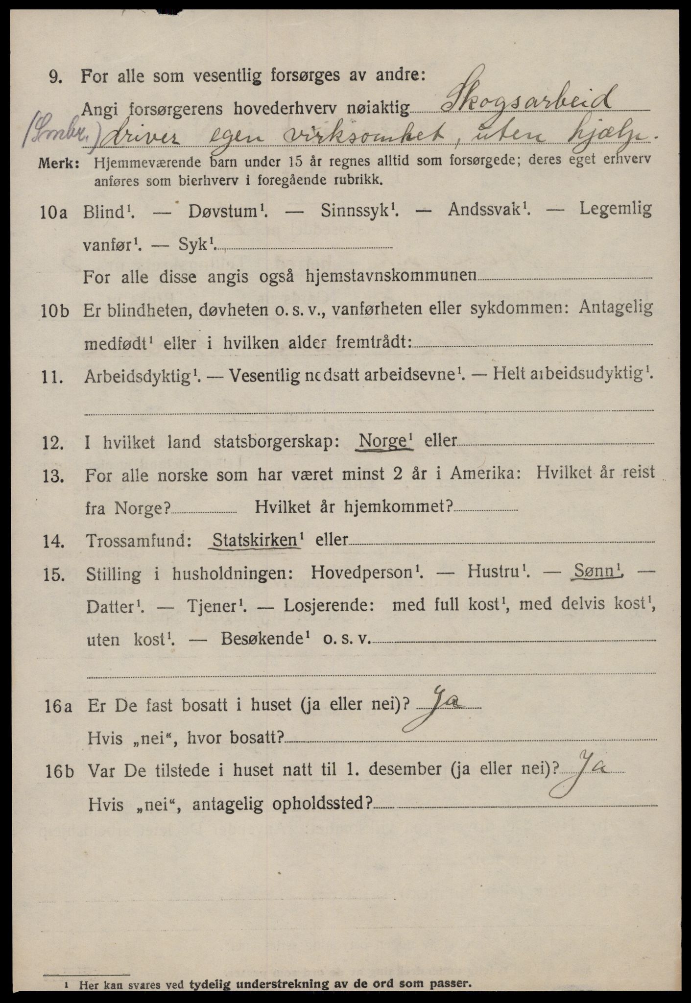 SAT, 1920 census for Stangvik, 1920, p. 2353