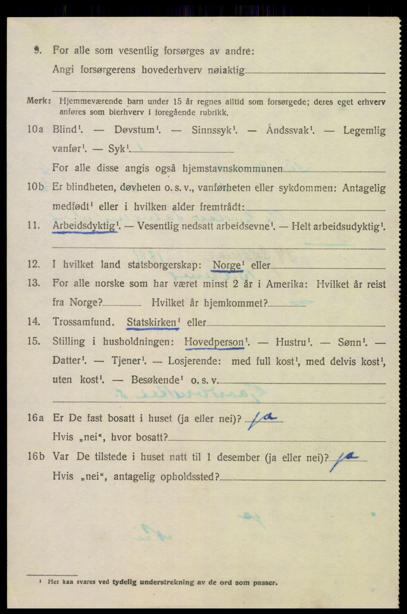 SAK, 1920 census for Birkenes, 1920, p. 3714