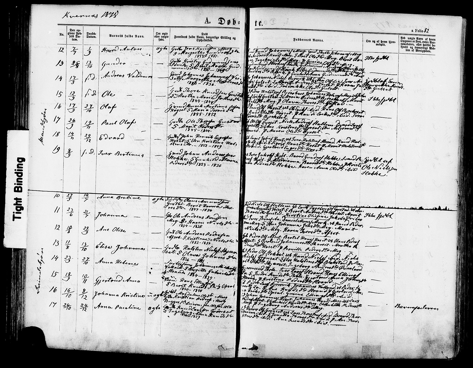 Ministerialprotokoller, klokkerbøker og fødselsregistre - Møre og Romsdal, SAT/A-1454/568/L0805: Parish register (official) no. 568A12 /1, 1869-1884, p. 82