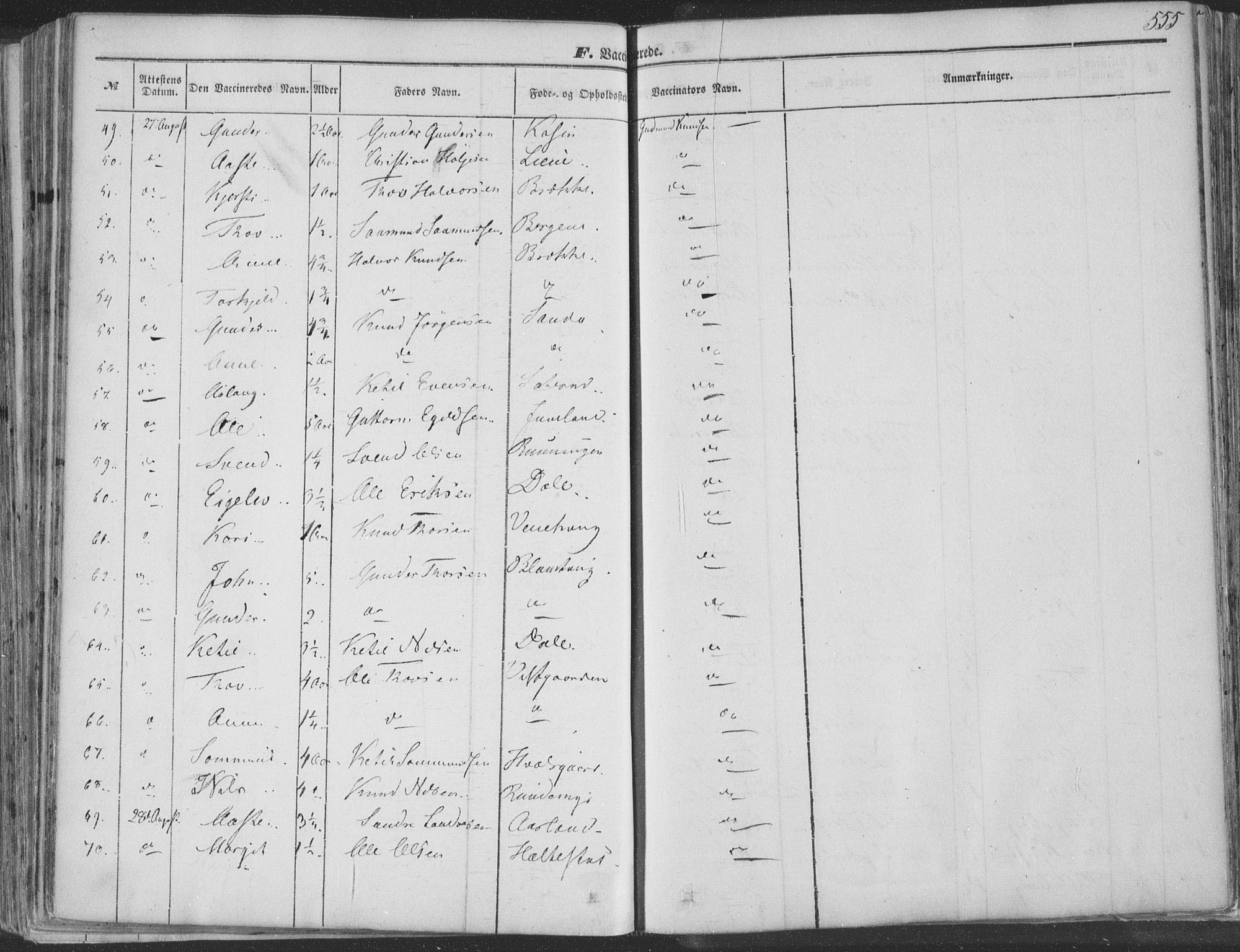 Seljord kirkebøker, AV/SAKO-A-20/F/Fa/L012b: Parish register (official) no. I 12B, 1850-1865, p. 555