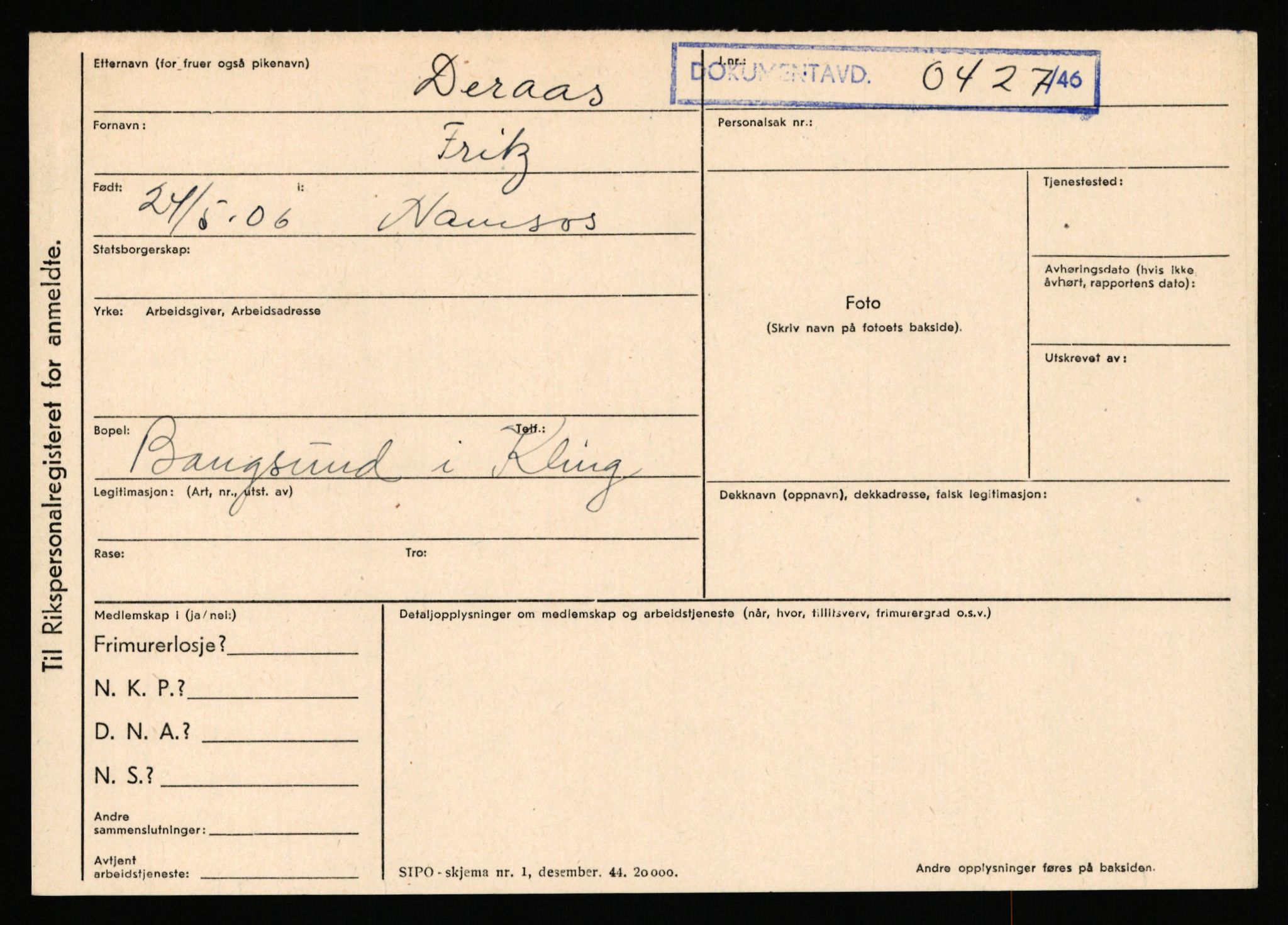 Statspolitiet - Hovedkontoret / Osloavdelingen, AV/RA-S-1329/C/Ca/L0003: Brechan - Eichinger	, 1943-1945, p. 3857