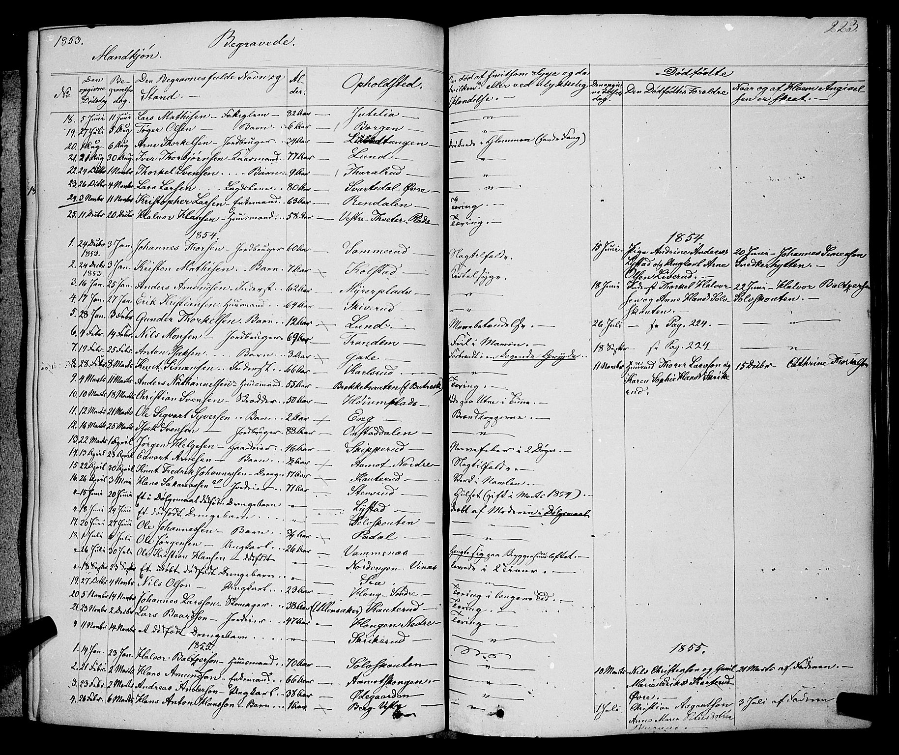 Skiptvet prestekontor Kirkebøker, SAO/A-20009/F/Fa/L0006: Parish register (official) no. 6, 1839-1860, p. 223