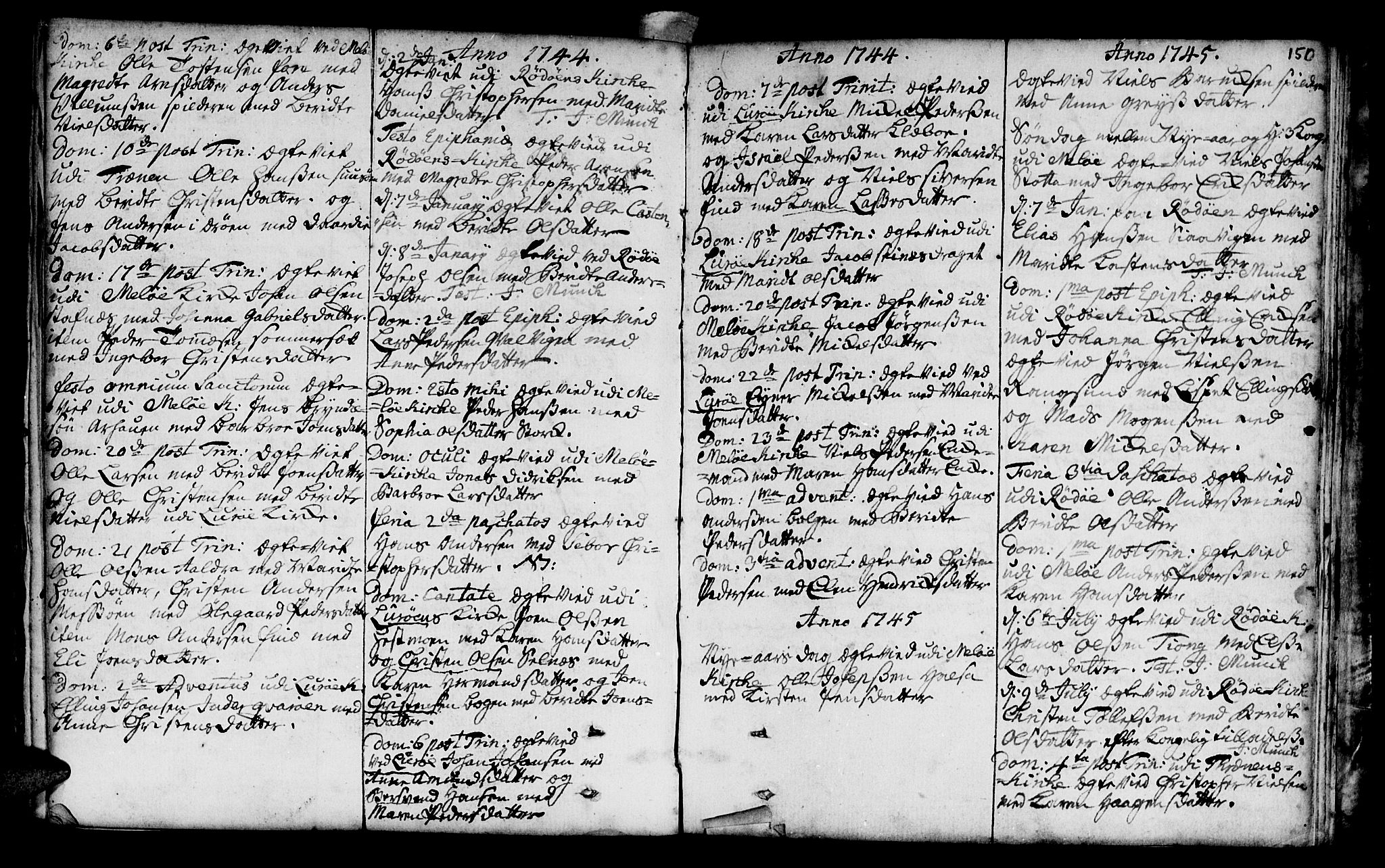 Ministerialprotokoller, klokkerbøker og fødselsregistre - Nordland, SAT/A-1459/841/L0586: Parish register (official) no. 841A01, 1739-1750, p. 150
