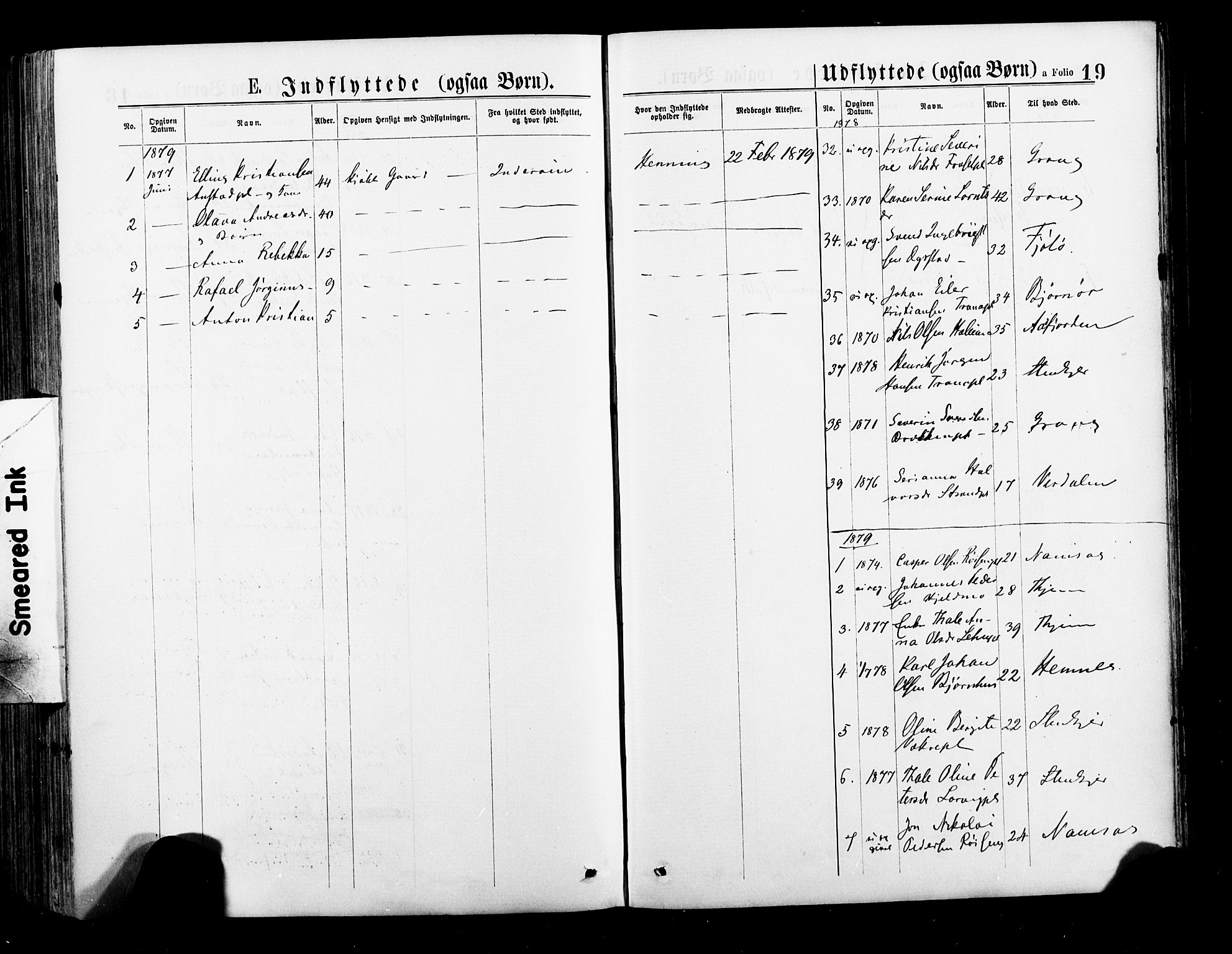 Ministerialprotokoller, klokkerbøker og fødselsregistre - Nord-Trøndelag, AV/SAT-A-1458/735/L0348: Parish register (official) no. 735A09 /1, 1873-1883, p. 19