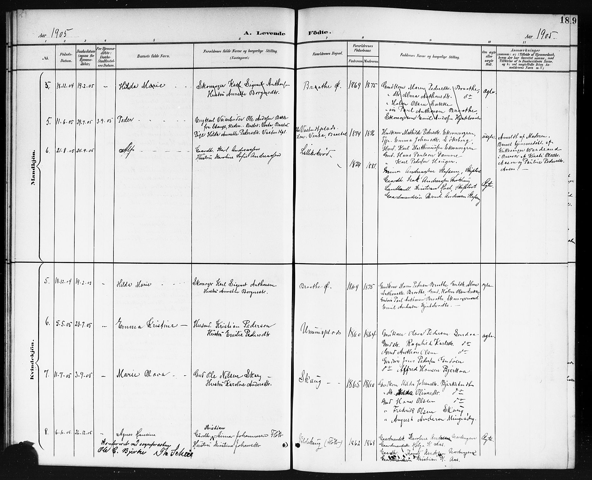 Våler prestekontor Kirkebøker, AV/SAO-A-11083/G/Gb/L0001: Parish register (copy) no. II 1, 1901-1916, p. 18