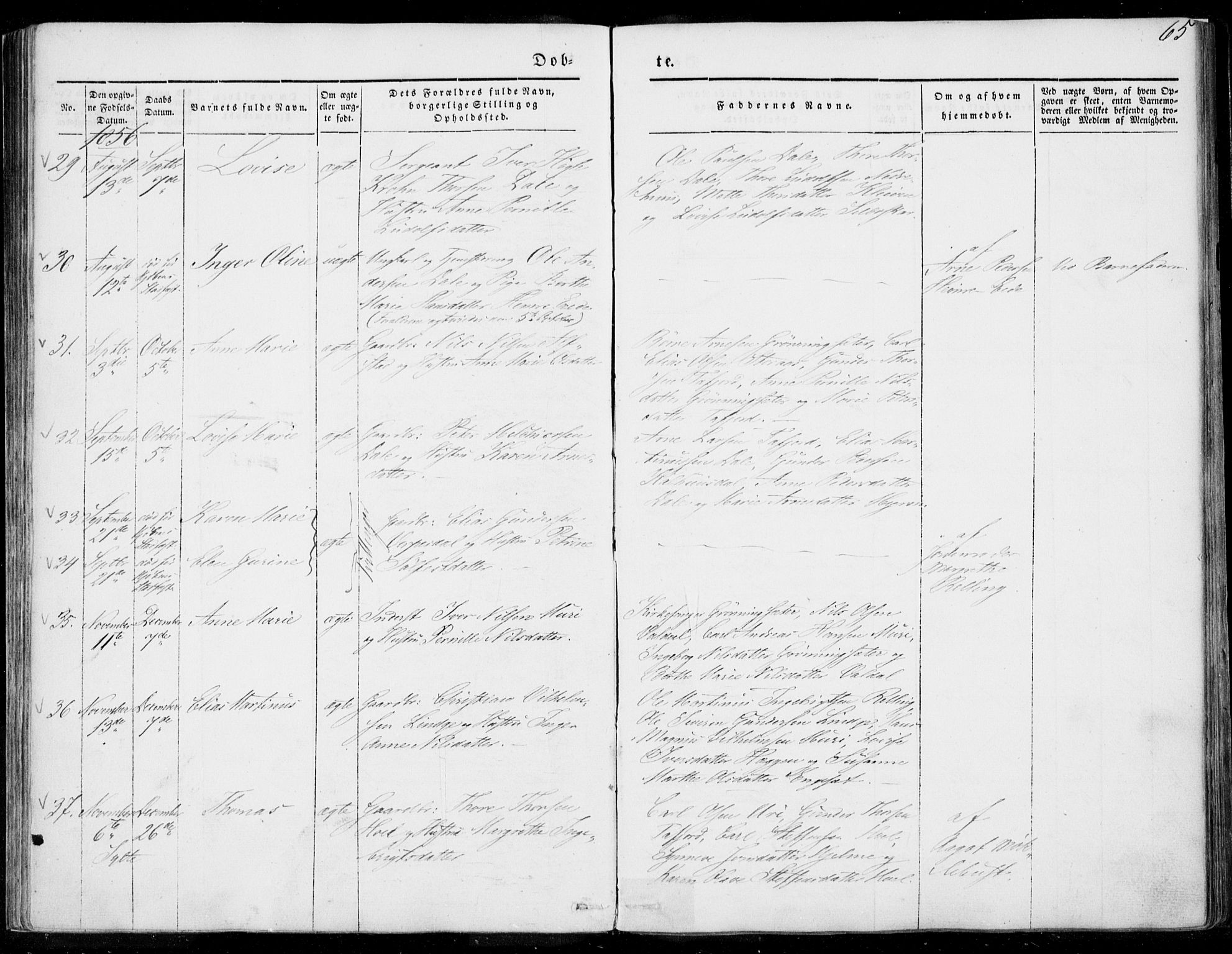Ministerialprotokoller, klokkerbøker og fødselsregistre - Møre og Romsdal, SAT/A-1454/519/L0249: Parish register (official) no. 519A08, 1846-1868, p. 65