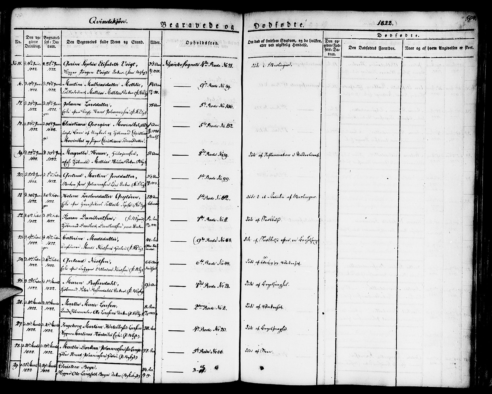 Nykirken Sokneprestembete, AV/SAB-A-77101/H/Haa/L0012: Parish register (official) no. A 12, 1821-1844, p. 504