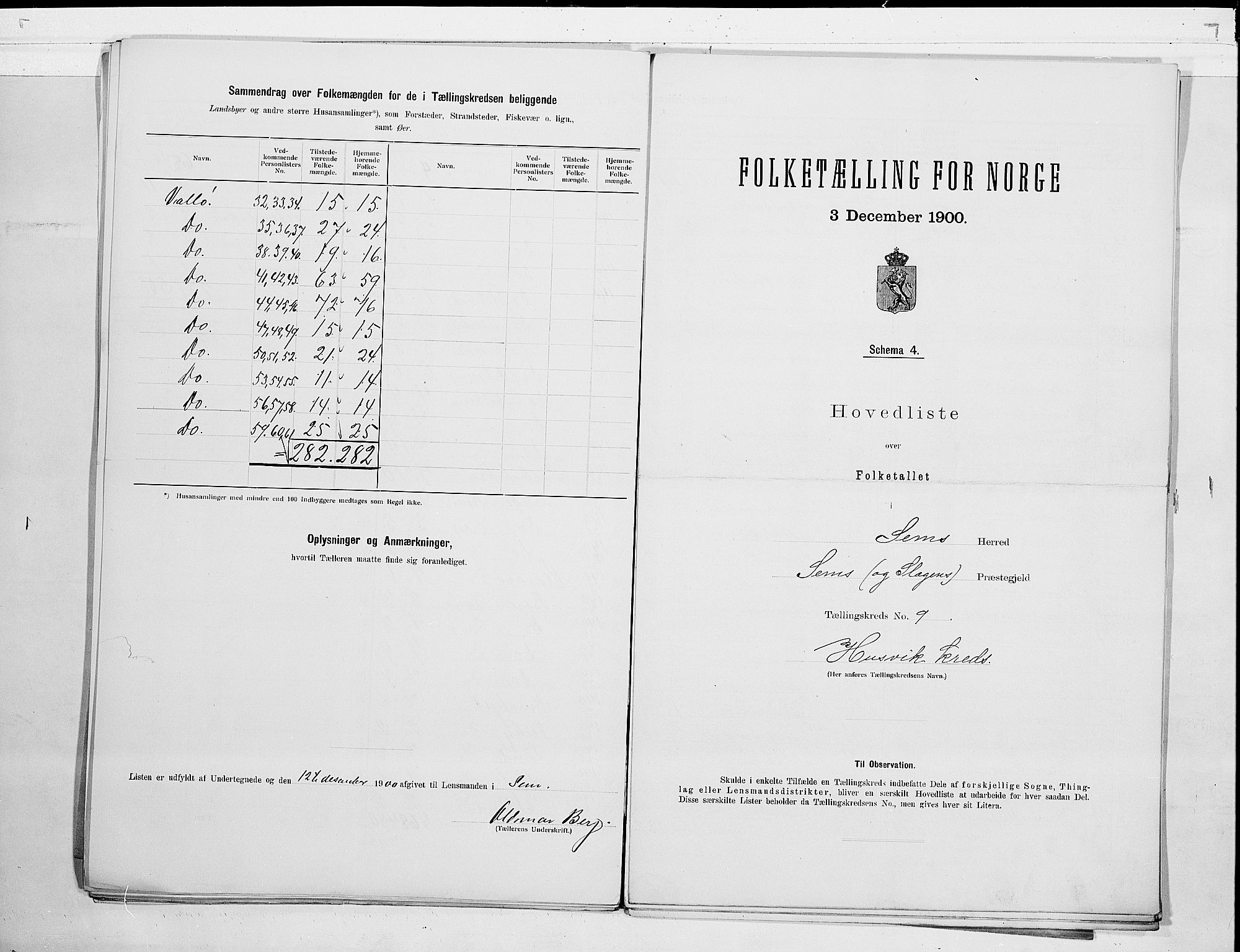 RA, 1900 census for Sem, 1900, p. 22