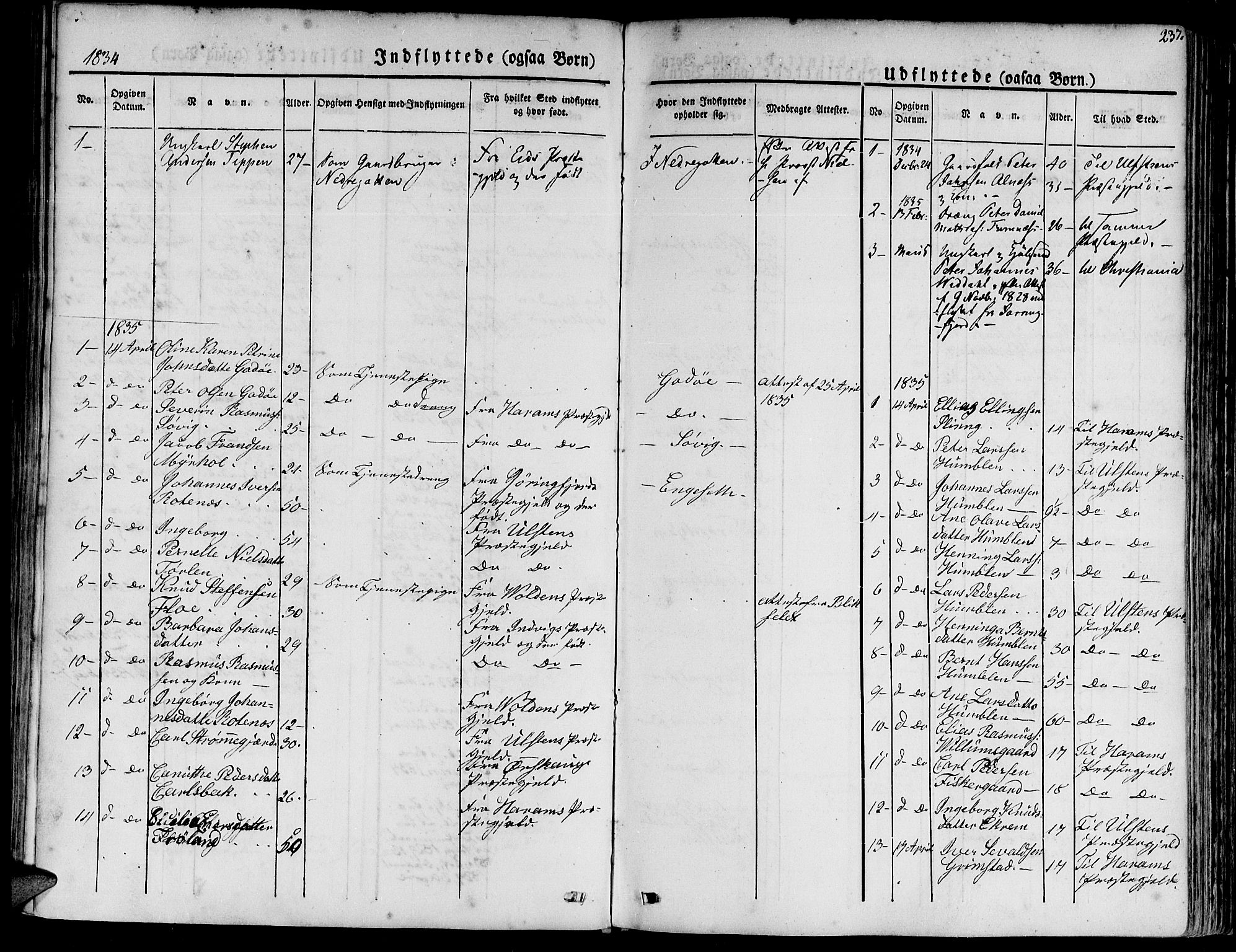 Ministerialprotokoller, klokkerbøker og fødselsregistre - Møre og Romsdal, AV/SAT-A-1454/528/L0395: Parish register (official) no. 528A06, 1828-1839, p. 237