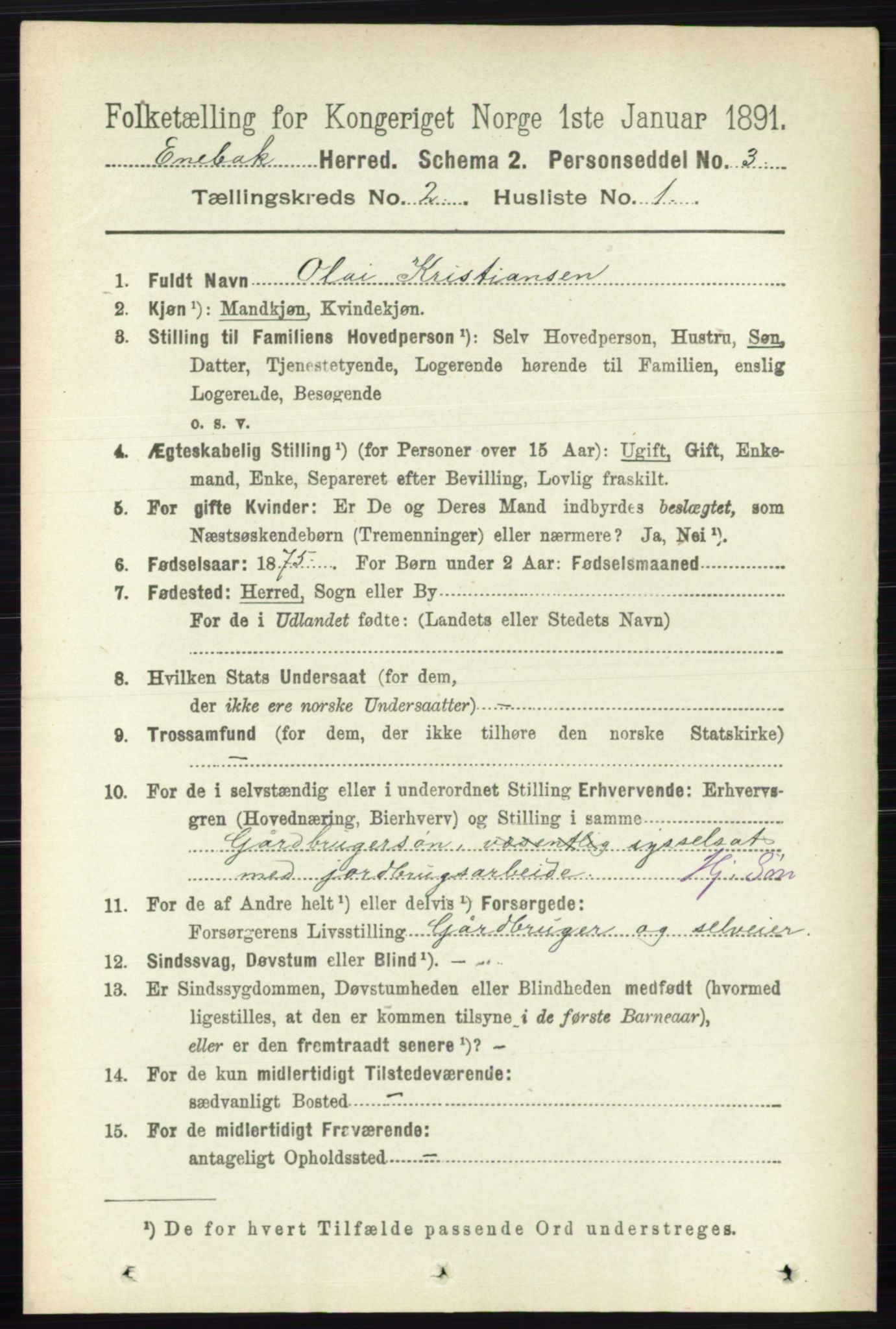 RA, 1891 census for 0229 Enebakk, 1891, p. 770