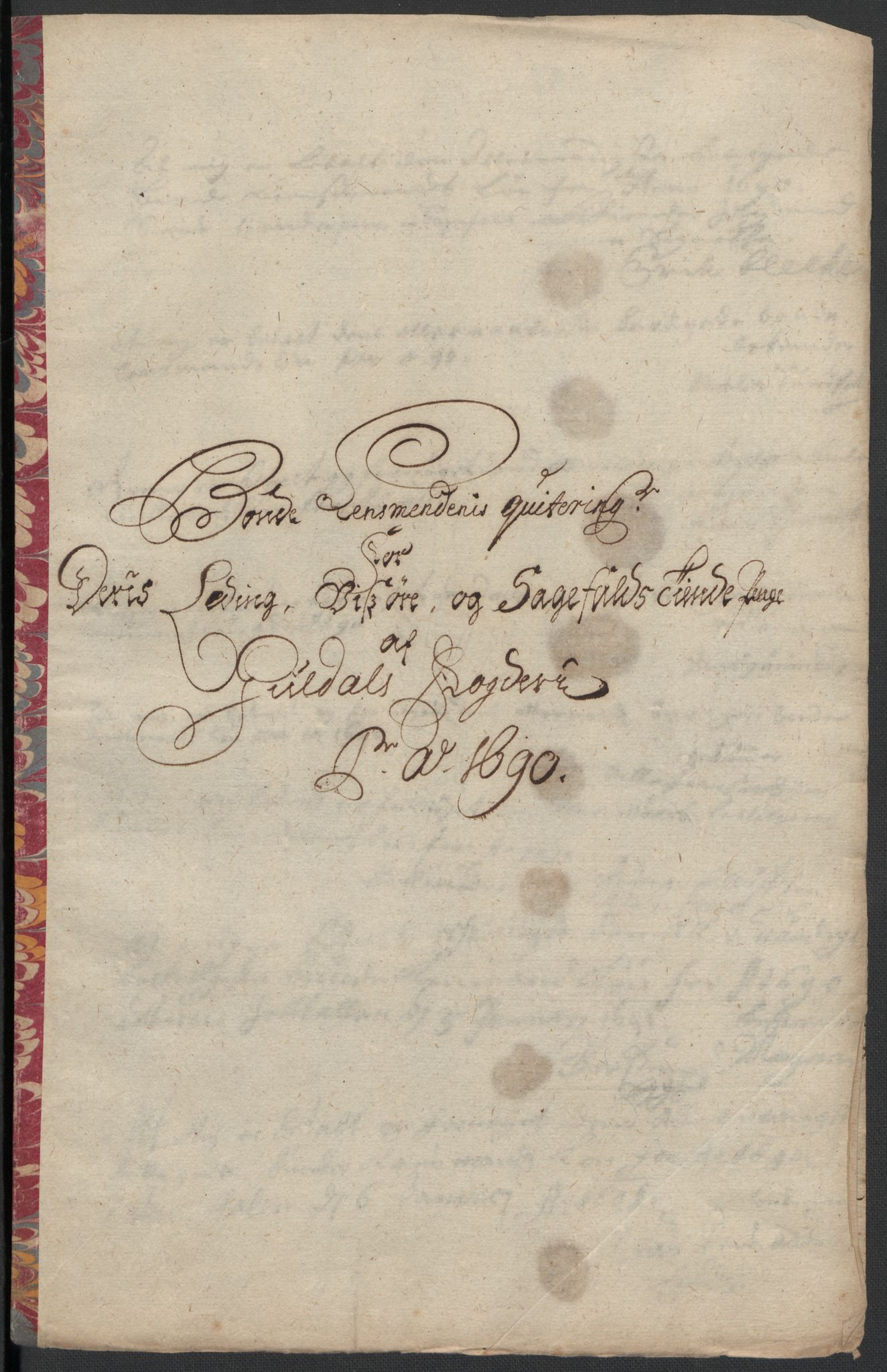 Rentekammeret inntil 1814, Reviderte regnskaper, Fogderegnskap, AV/RA-EA-4092/R59/L3940: Fogderegnskap Gauldal, 1689-1690, p. 403