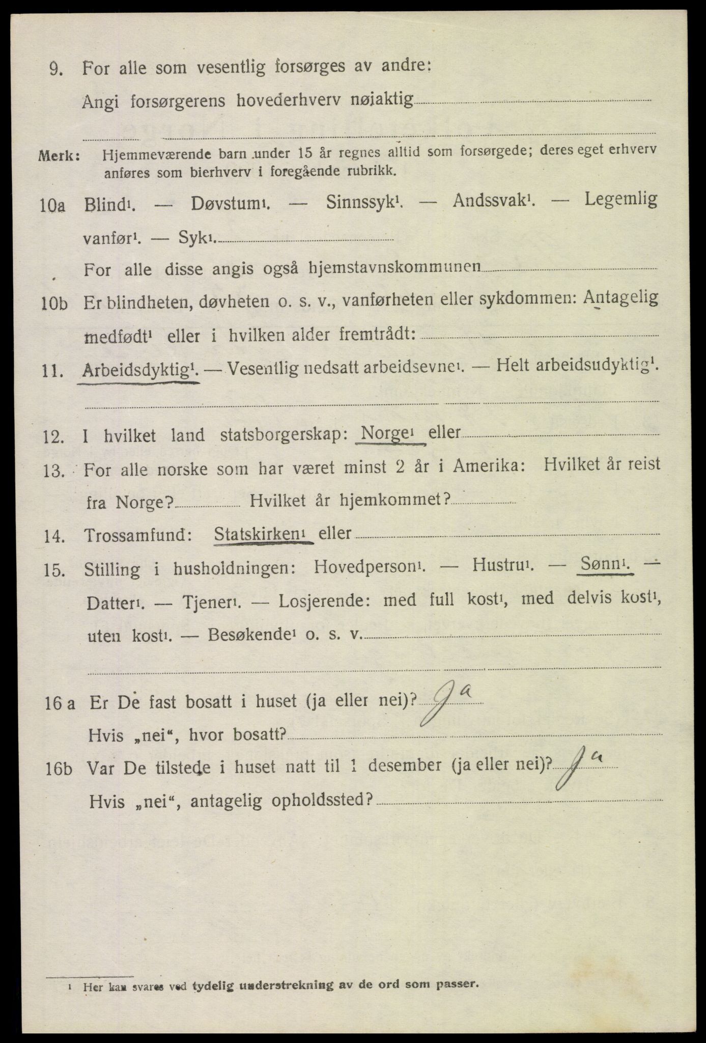 SAH, 1920 census for Trysil, 1920, p. 14532