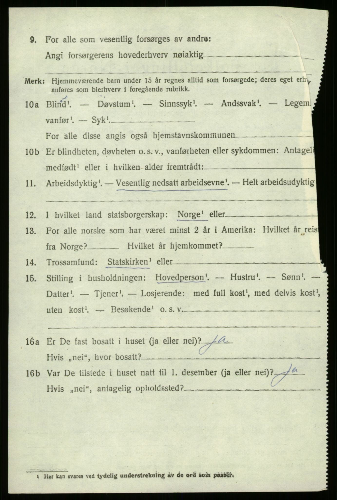 SAB, 1920 census for Bremanger, 1920, p. 7049