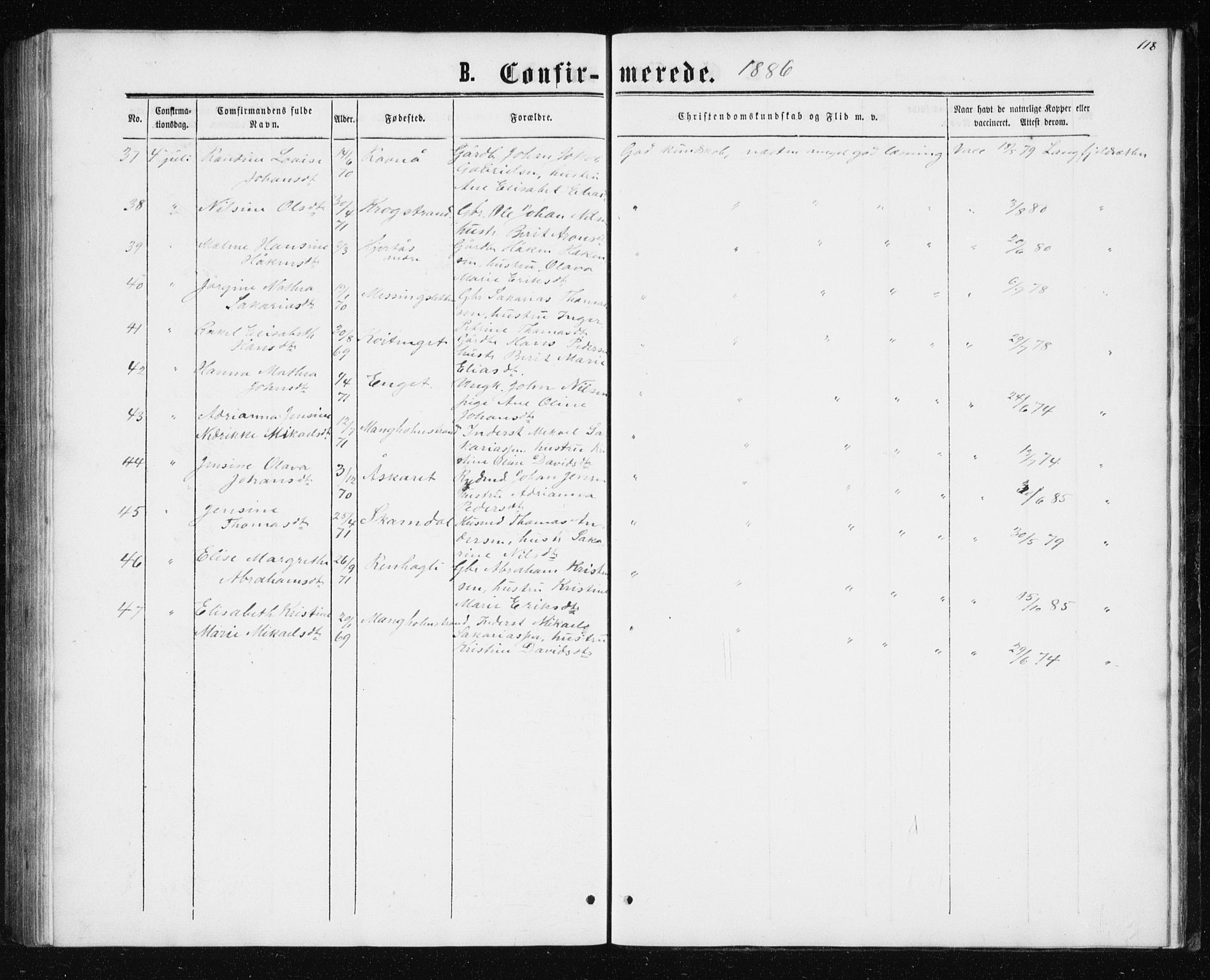 Ministerialprotokoller, klokkerbøker og fødselsregistre - Nordland, AV/SAT-A-1459/827/L0416: Parish register (copy) no. 827C05, 1865-1886, p. 118