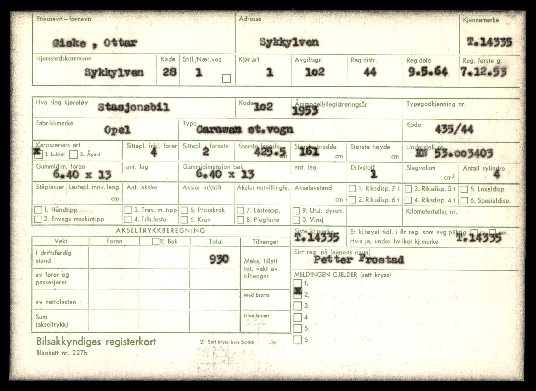 Møre og Romsdal vegkontor - Ålesund trafikkstasjon, AV/SAT-A-4099/F/Fe/L0045: Registreringskort for kjøretøy T 14320 - T 14444, 1927-1998, p. 421