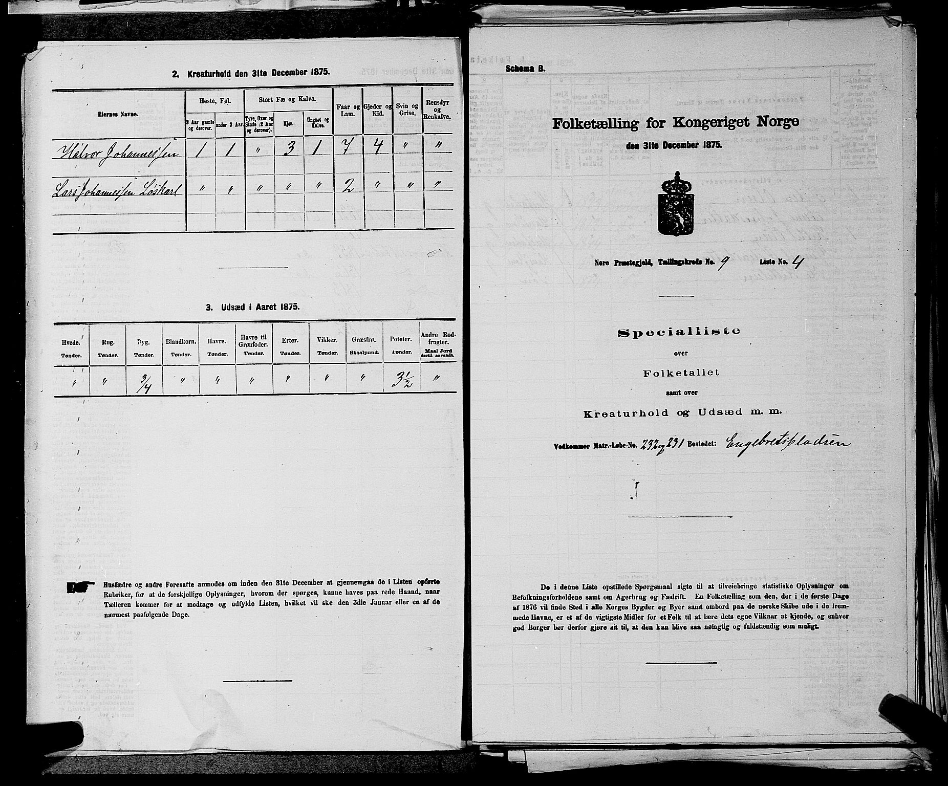 SAKO, 1875 census for 0633P Nore, 1875, p. 1149