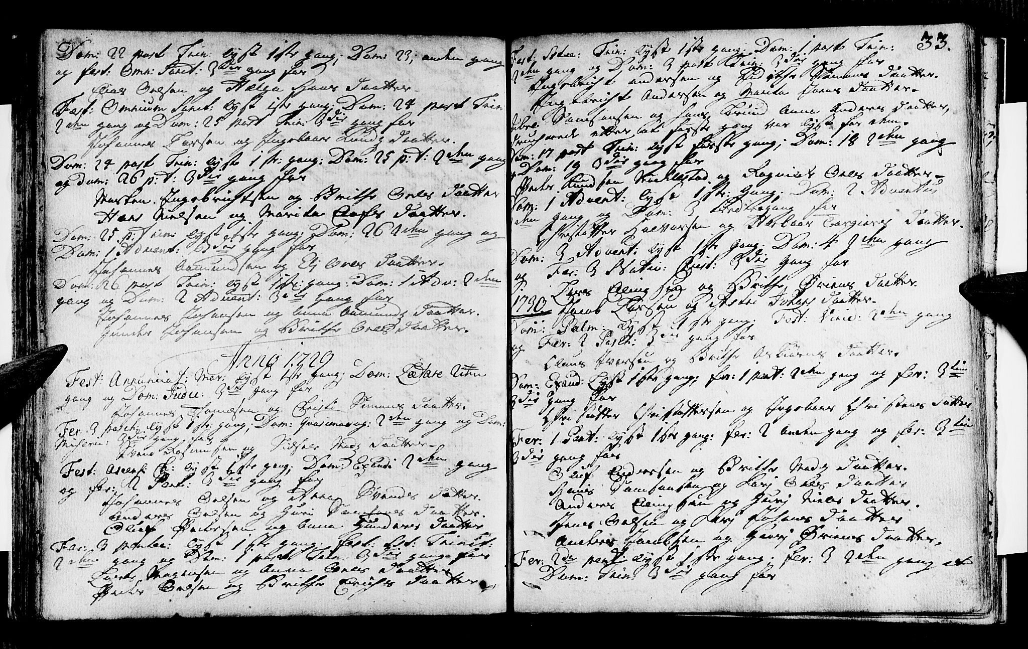 Tysnes sokneprestembete, SAB/A-78601/H/Haa: Parish register (official) no. A 1, 1723-1731, p. 33