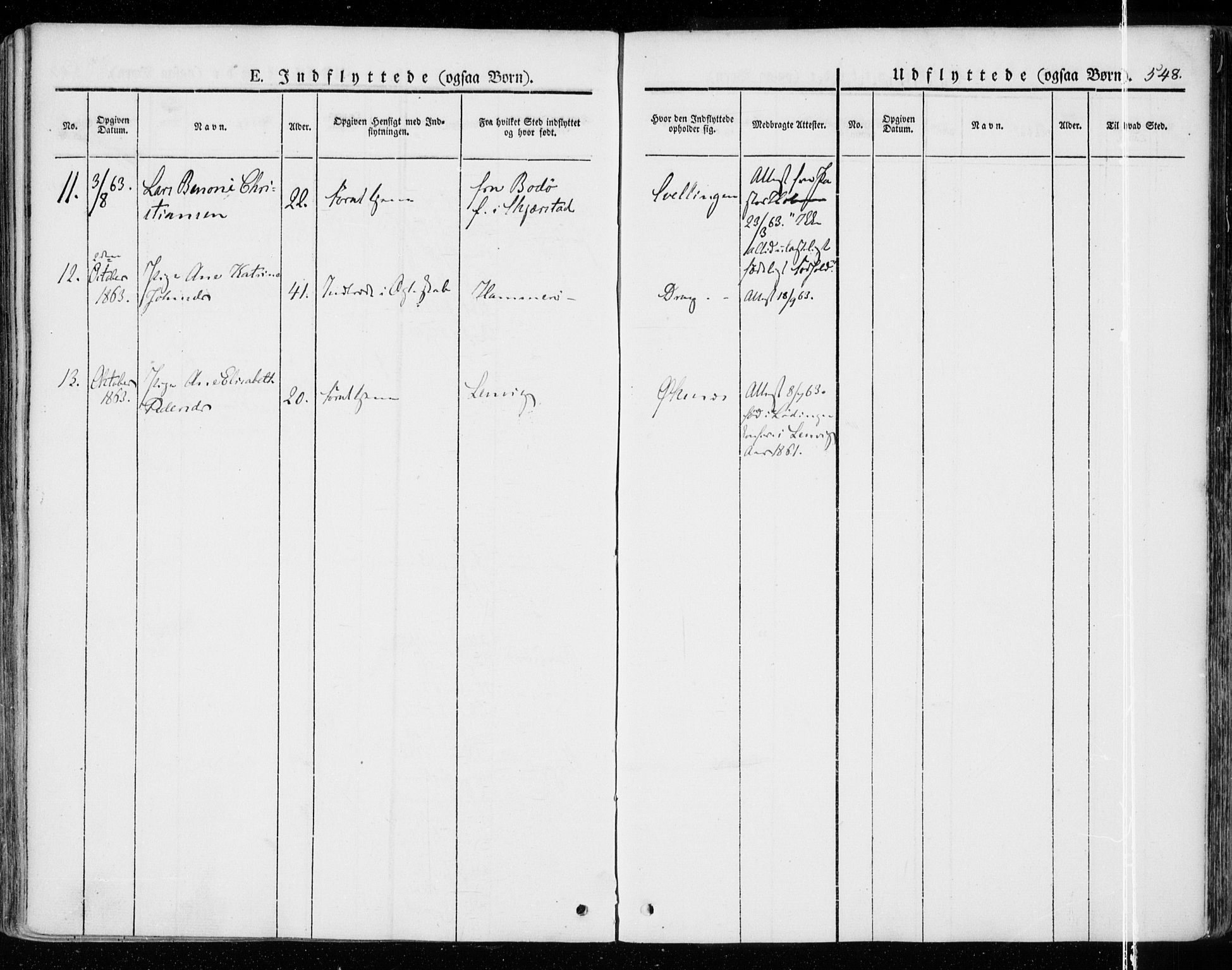 Ministerialprotokoller, klokkerbøker og fødselsregistre - Nordland, AV/SAT-A-1459/872/L1033: Parish register (official) no. 872A08, 1840-1863, p. 548