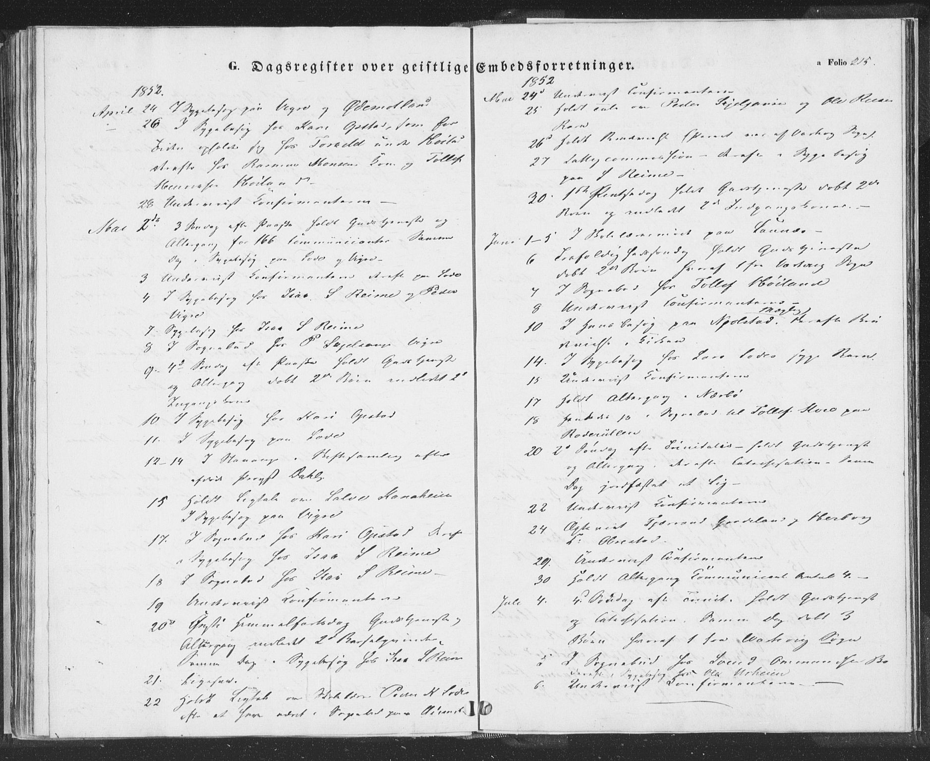 Hå sokneprestkontor, SAST/A-101801/001/30BA/L0006: Parish register (official) no. A 5, 1842-1853, p. 215