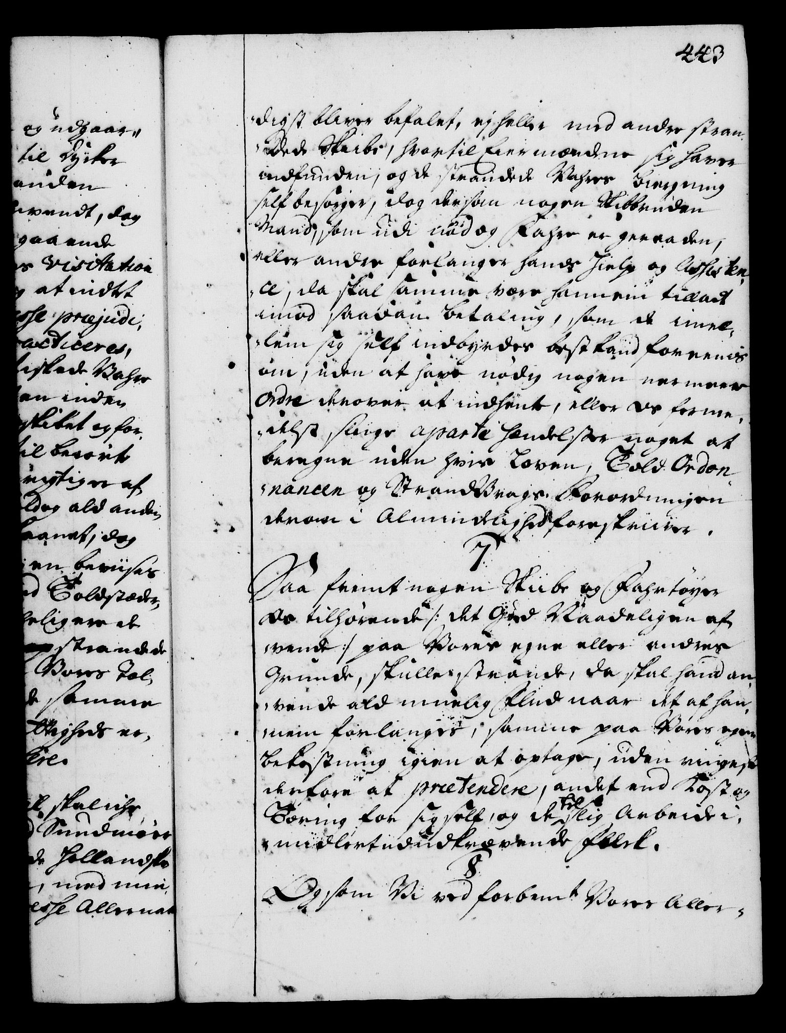 Rentekammeret, Kammerkanselliet, AV/RA-EA-3111/G/Gg/Gga/L0002: Norsk ekspedisjonsprotokoll med register (merket RK 53.2), 1723-1727, p. 443
