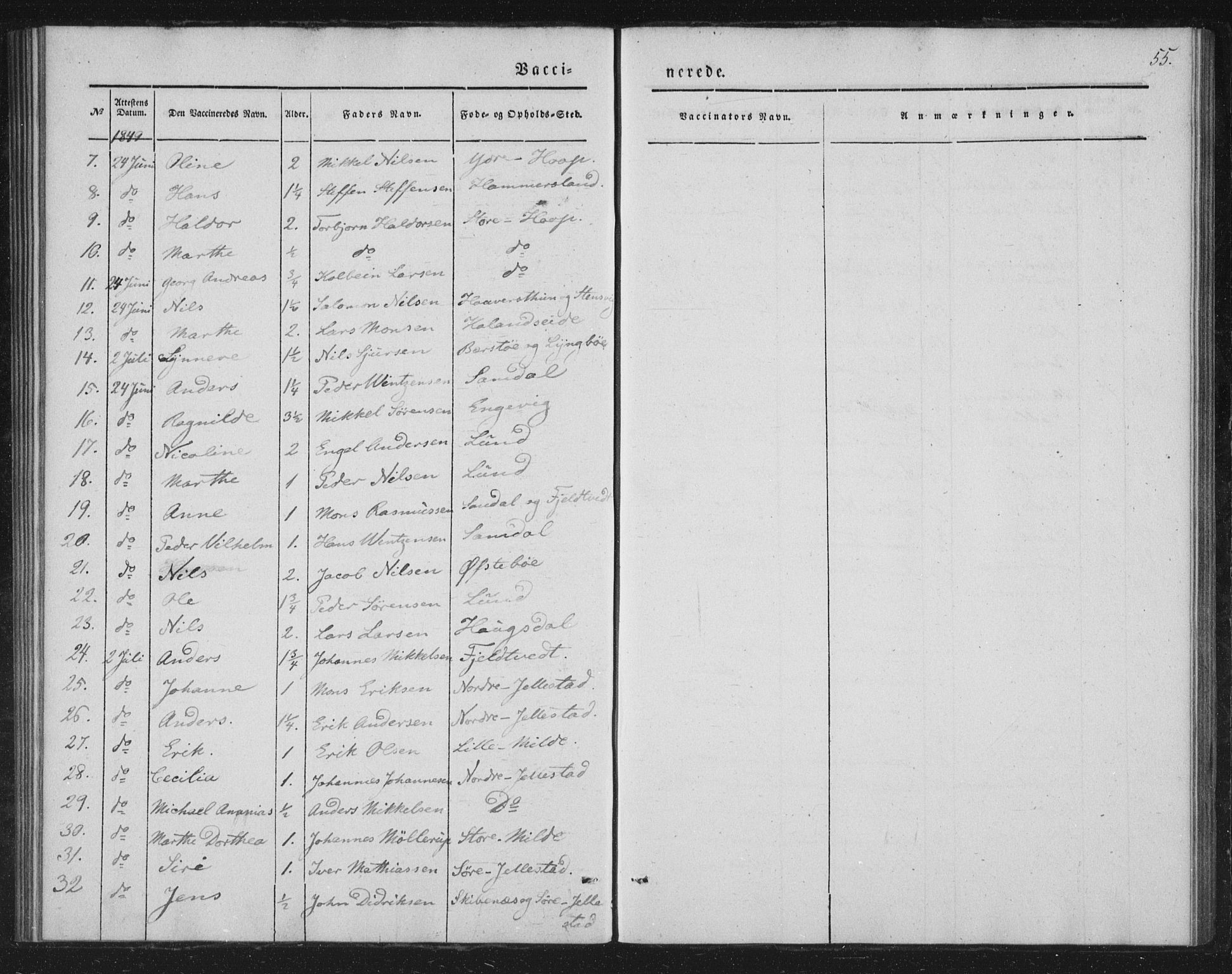 Fana Sokneprestembete, AV/SAB-A-75101/H/Haa/Haaa/L0009: Parish register (official) no. A 9, 1849-1850, p. 55