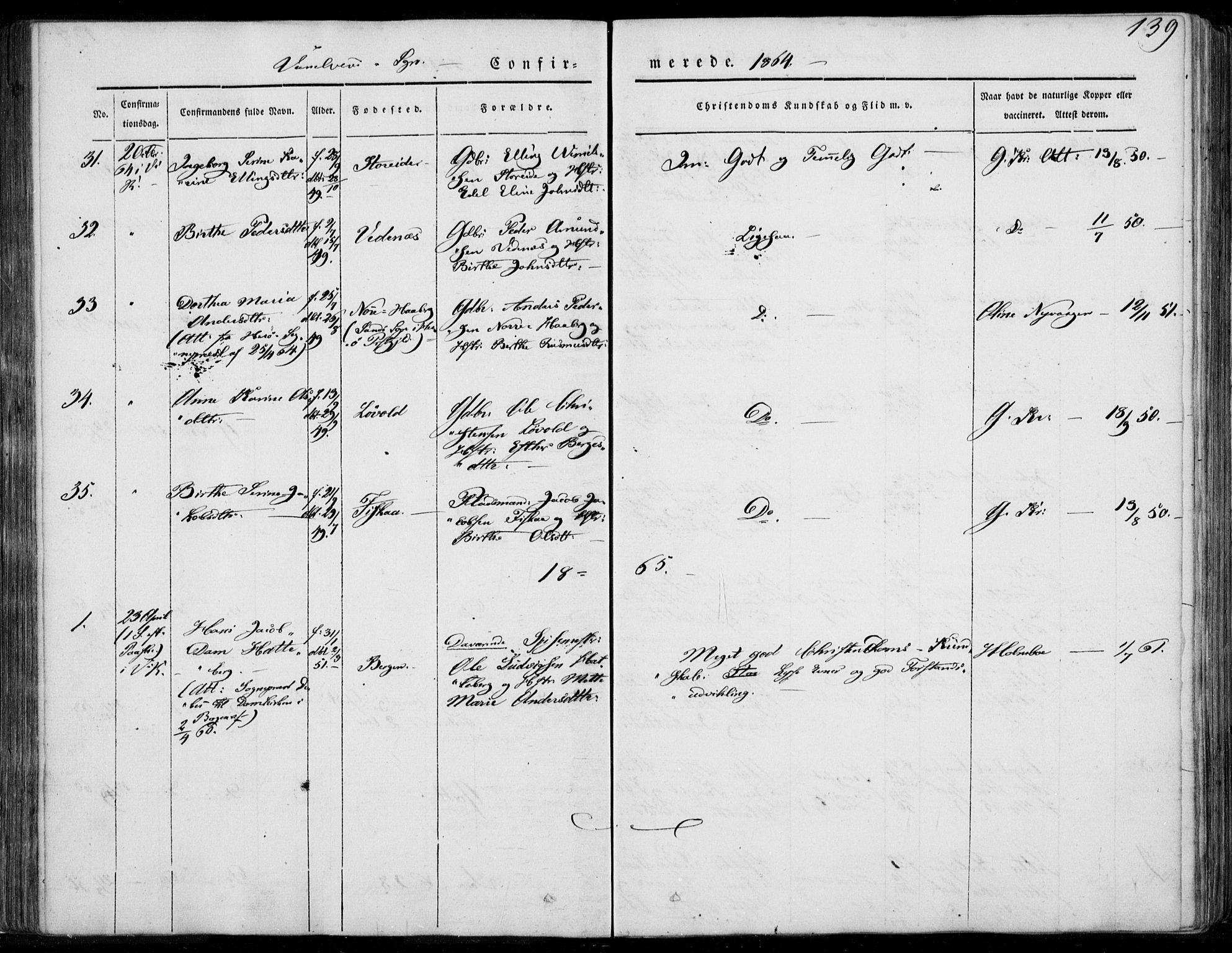 Ministerialprotokoller, klokkerbøker og fødselsregistre - Møre og Romsdal, AV/SAT-A-1454/501/L0006: Parish register (official) no. 501A06, 1844-1868, p. 139