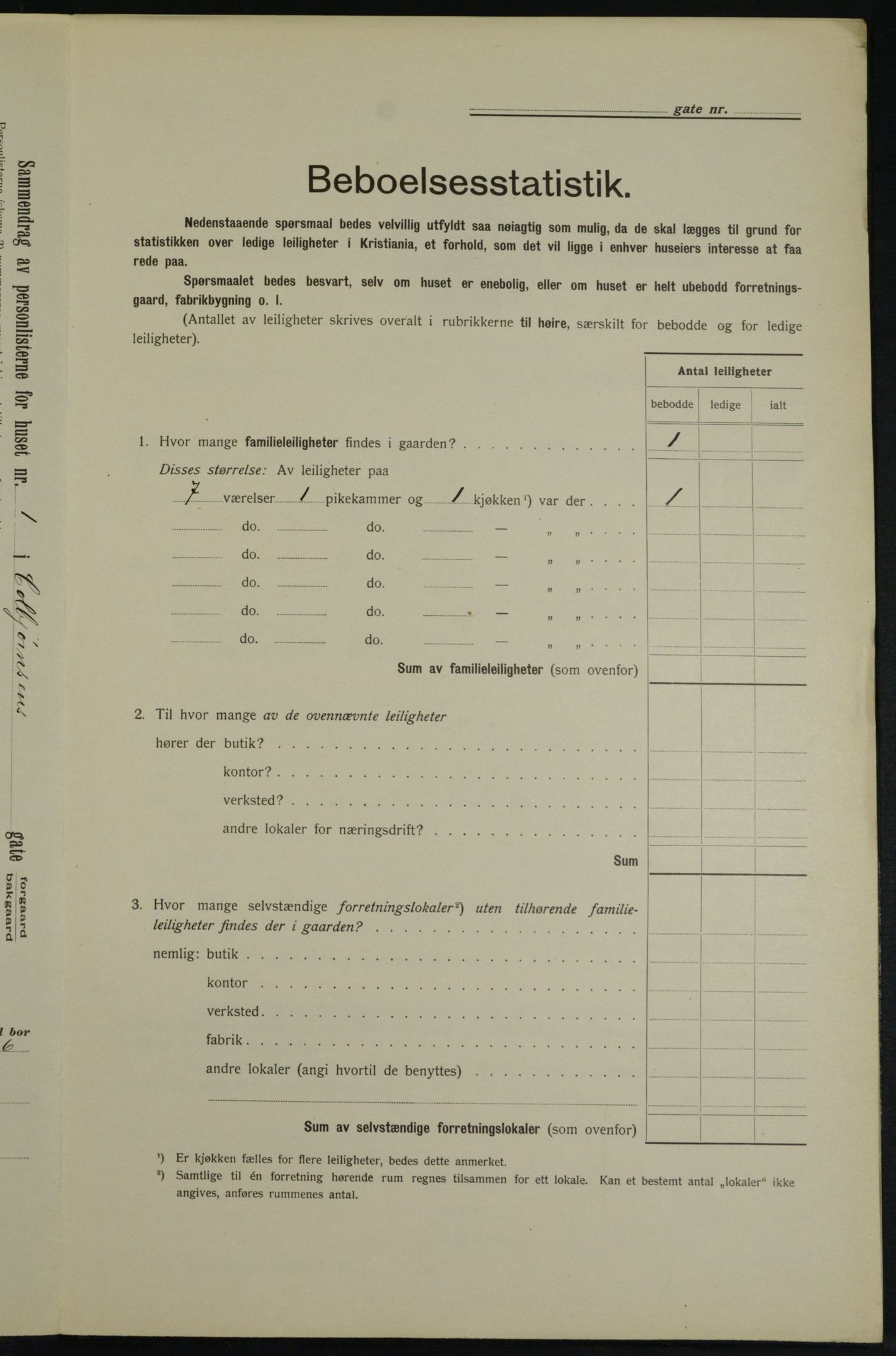 OBA, Municipal Census 1913 for Kristiania, 1913, p. 12916