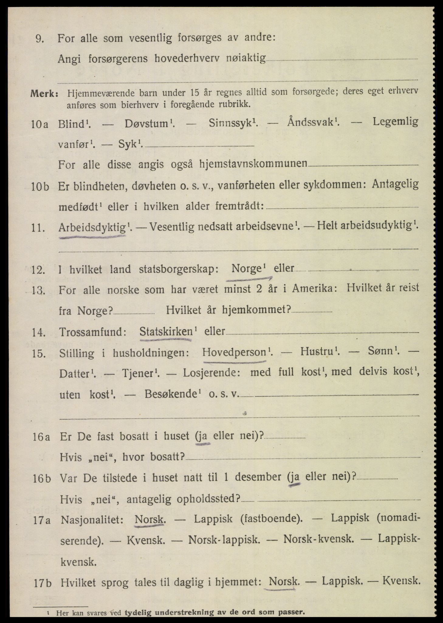 SAT, 1920 census for Sparbu, 1920, p. 6844