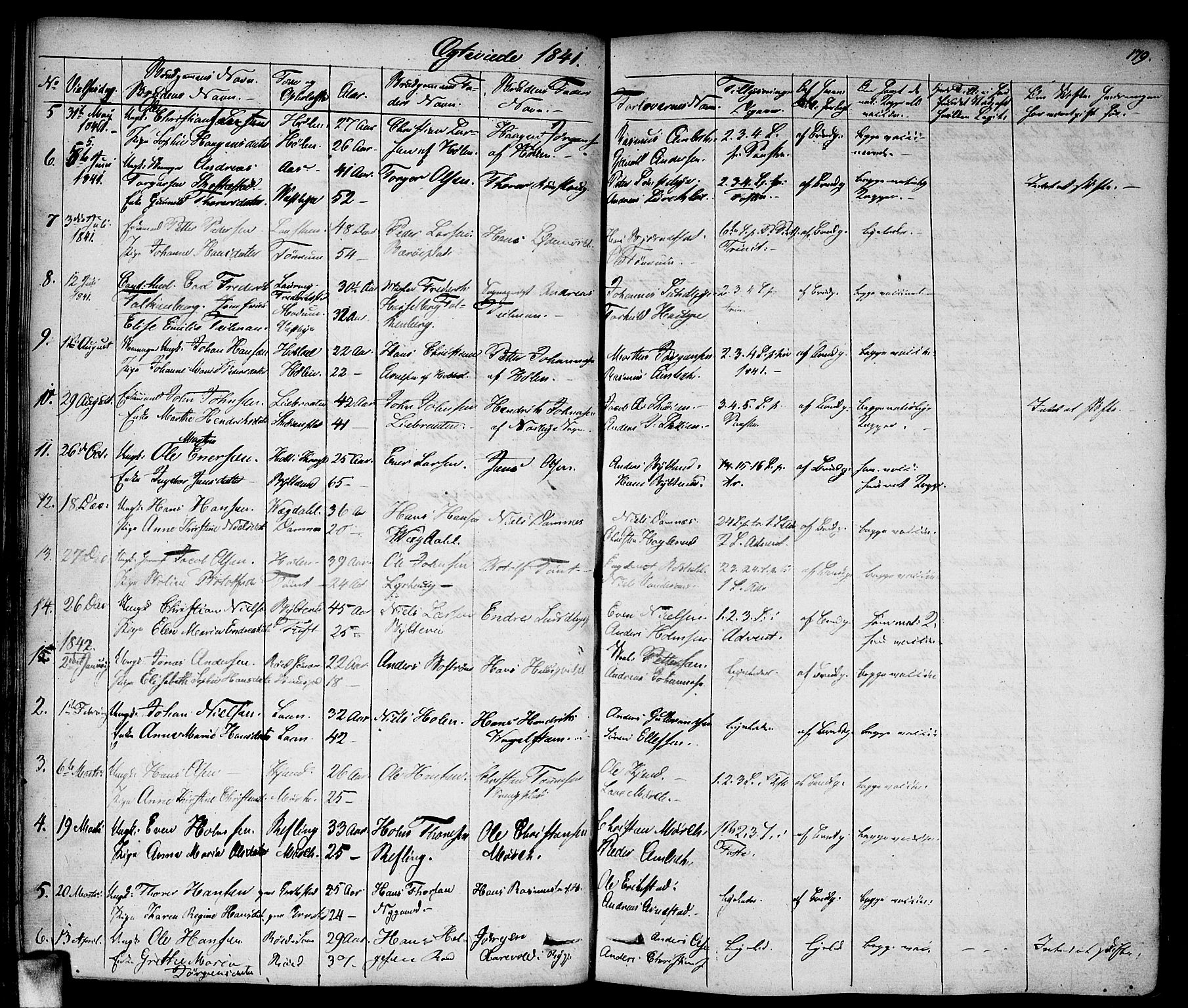 Vestby prestekontor Kirkebøker, AV/SAO-A-10893/F/Fa/L0006: Parish register (official) no. I 6, 1827-1849, p. 179