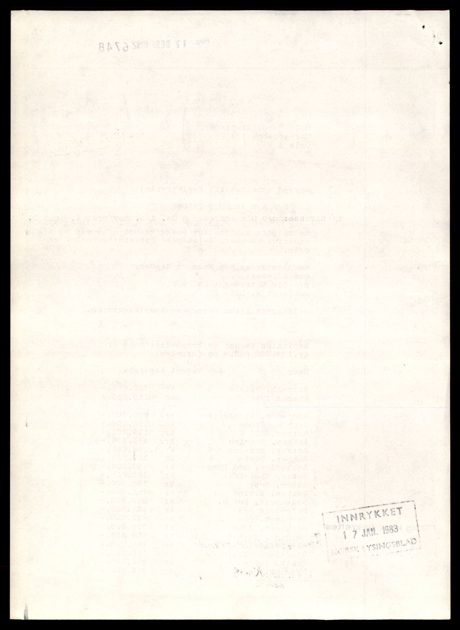 Oslo byfogd, Handelsregisteret, SAT/A-10867/G/Gc/Gca/L0435: Ikke konverterte foretak, K/S.P-K/S.Sa, 1890-1990, p. 4