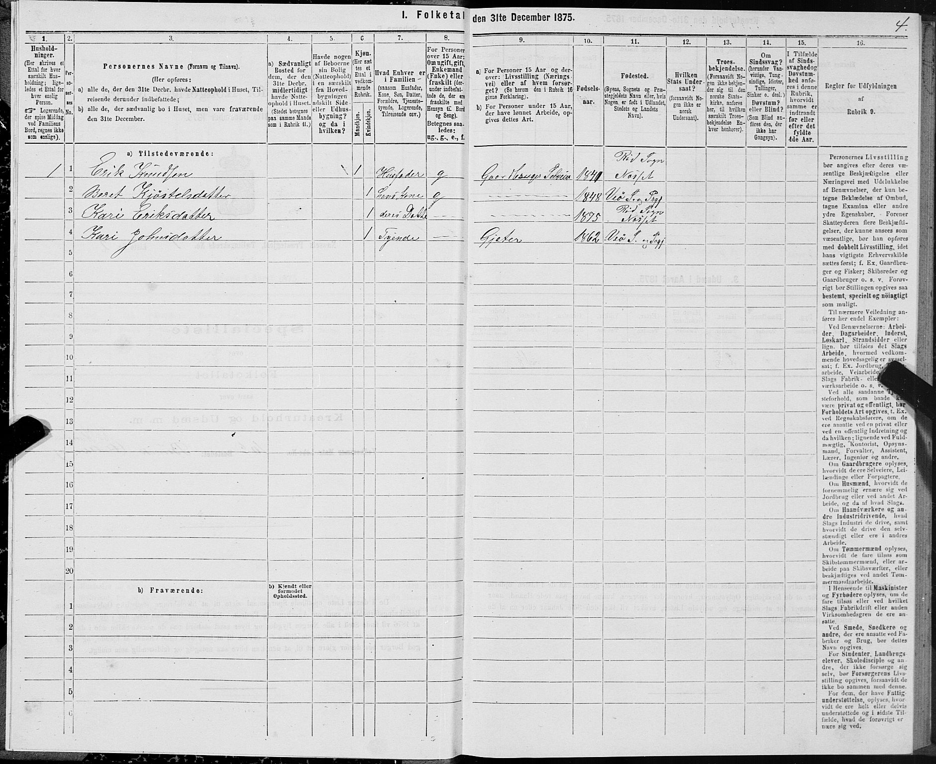 SAT, 1875 census for 1543P Nesset, 1875, p. 1004