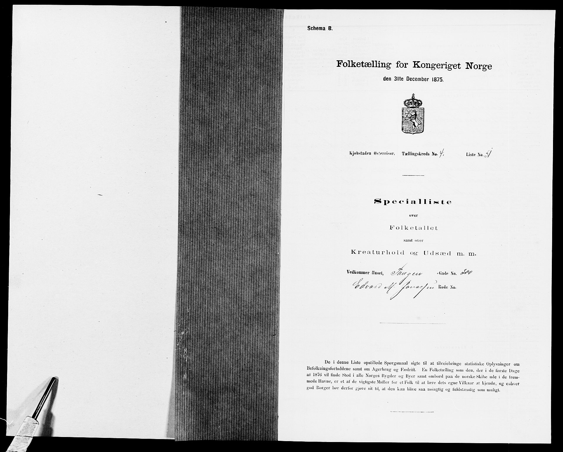 SAK, 1875 census for 0901B Risør/Risør, 1875, p. 625