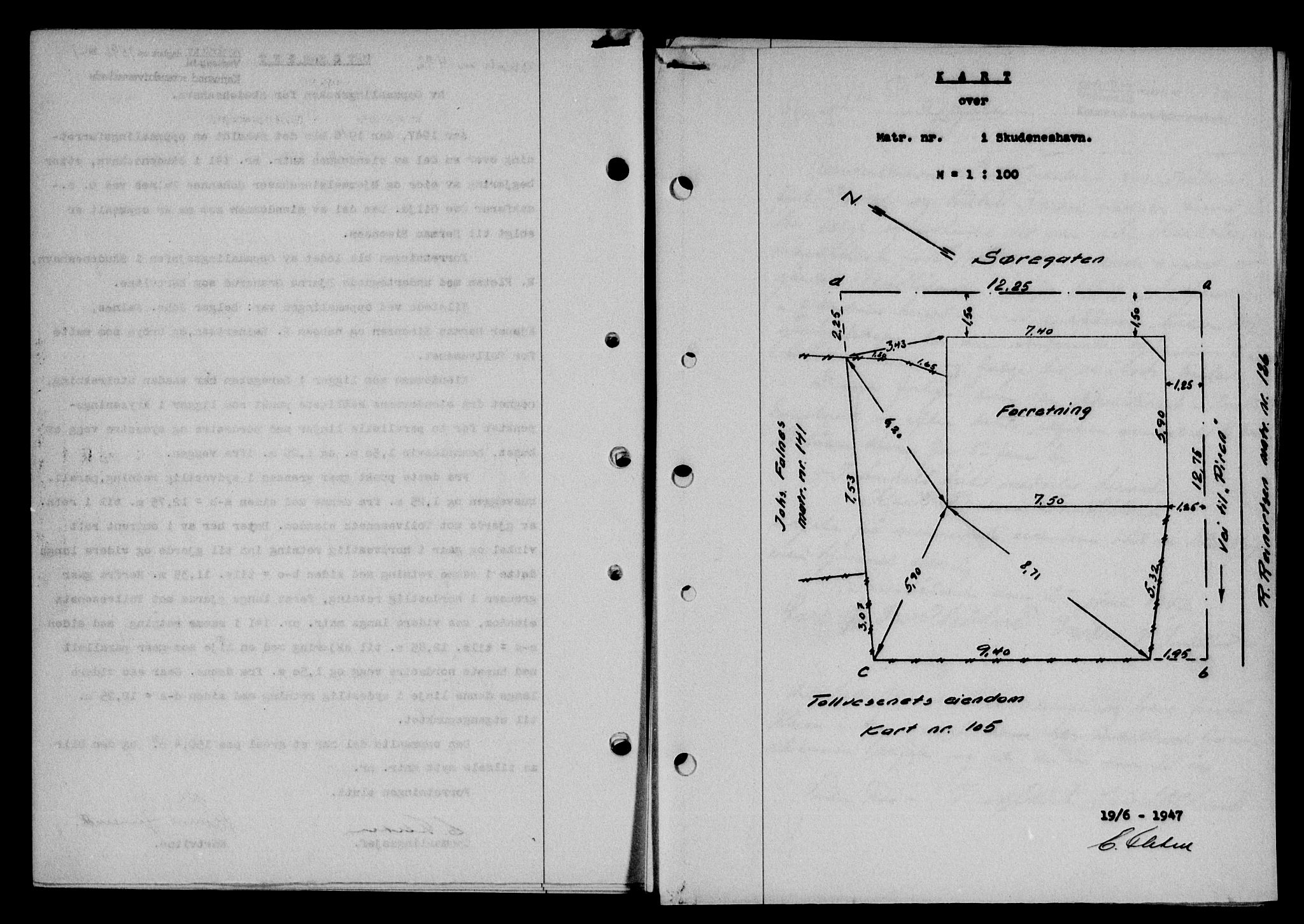 Karmsund sorenskriveri, SAST/A-100311/01/II/IIB/L0090: Mortgage book no. 70A, 1947-1947, Diary no: : 1596/1947